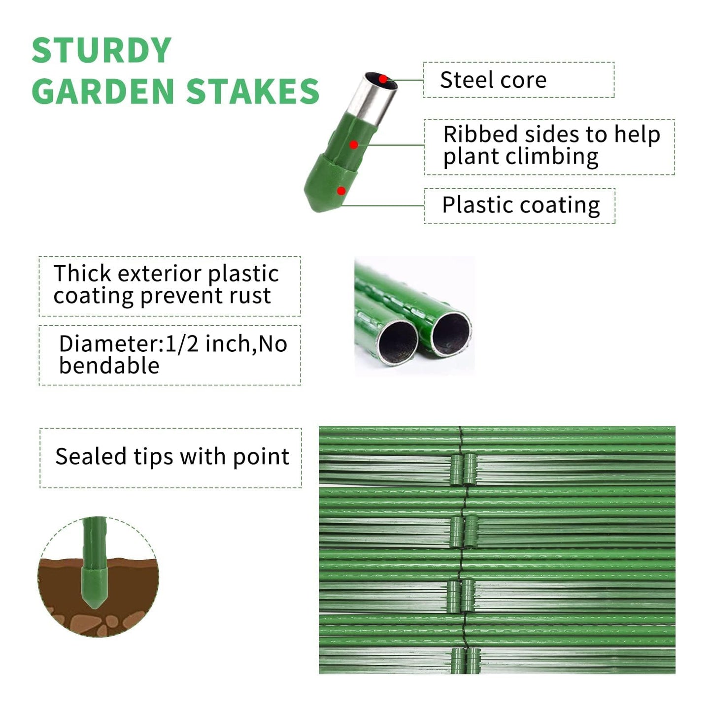 G-LEAF 6 Pack 6ft Tomato Cage for Garden Plant Support, Garden Stakes Tomato Cage, Tomato Cages Plant Stakes for Climbing Plants