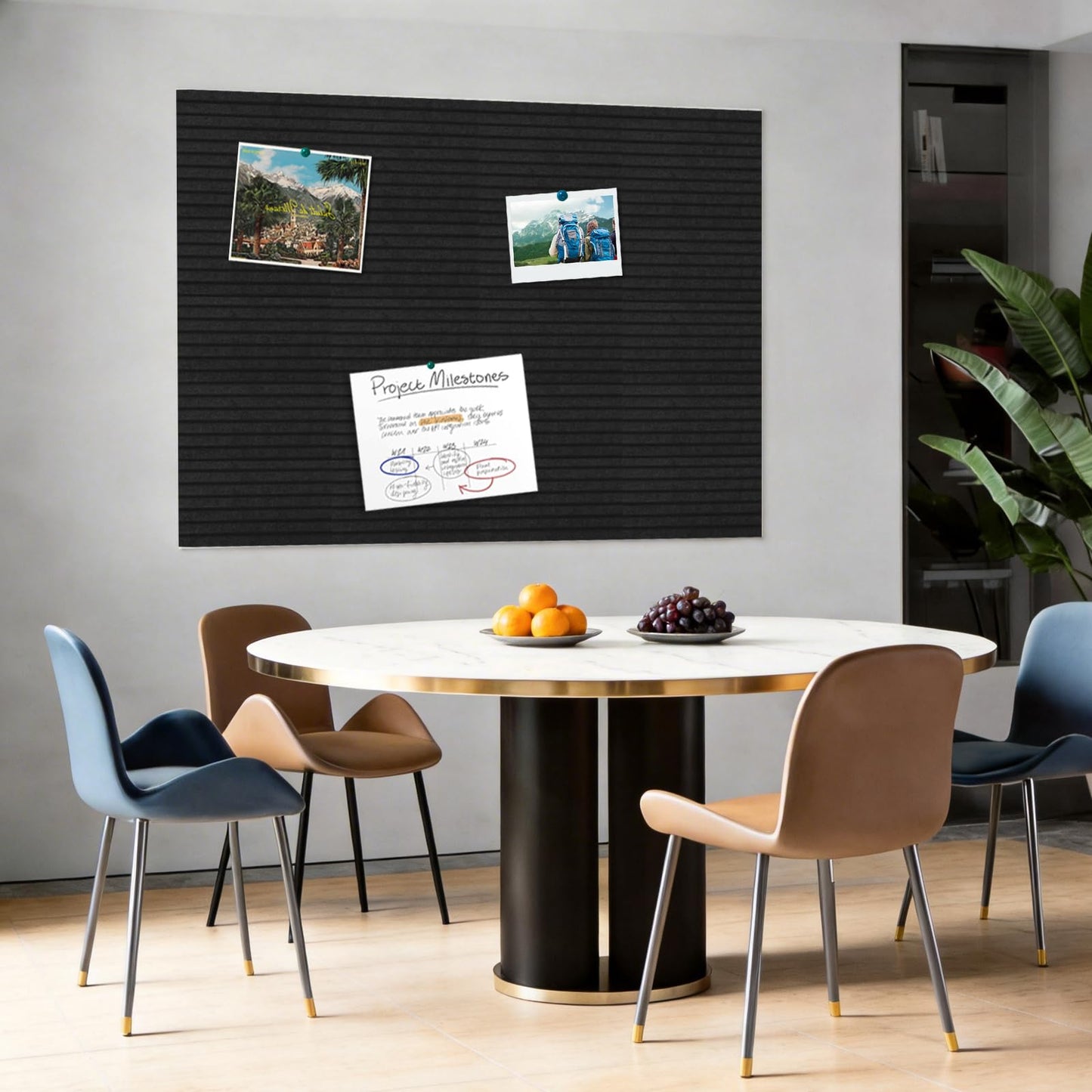 12-PCS Felt Bulletin Board 11.8" x 11.8", Self-Adhesive Sound-Absorbing Wall Panels, Suitable for Office, Classroom, and Home Decoration, Can Be Used to Stick Notes, Photos, and Memos(Black)