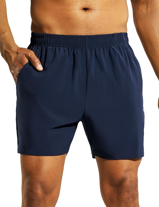 Nepest Men's 5?™â€?Athletic Running Shorts with Pockets, Lightweight Quick Dry Gym Workout Training No Liner Shorts