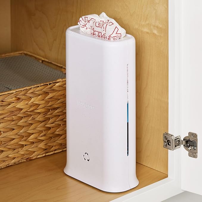 YouCopia StoraBag Space-Saving Plastic Bag Dispenser, Organizer for Kitchen Cabinet or Pantry Storage, One-Size, Speckled White