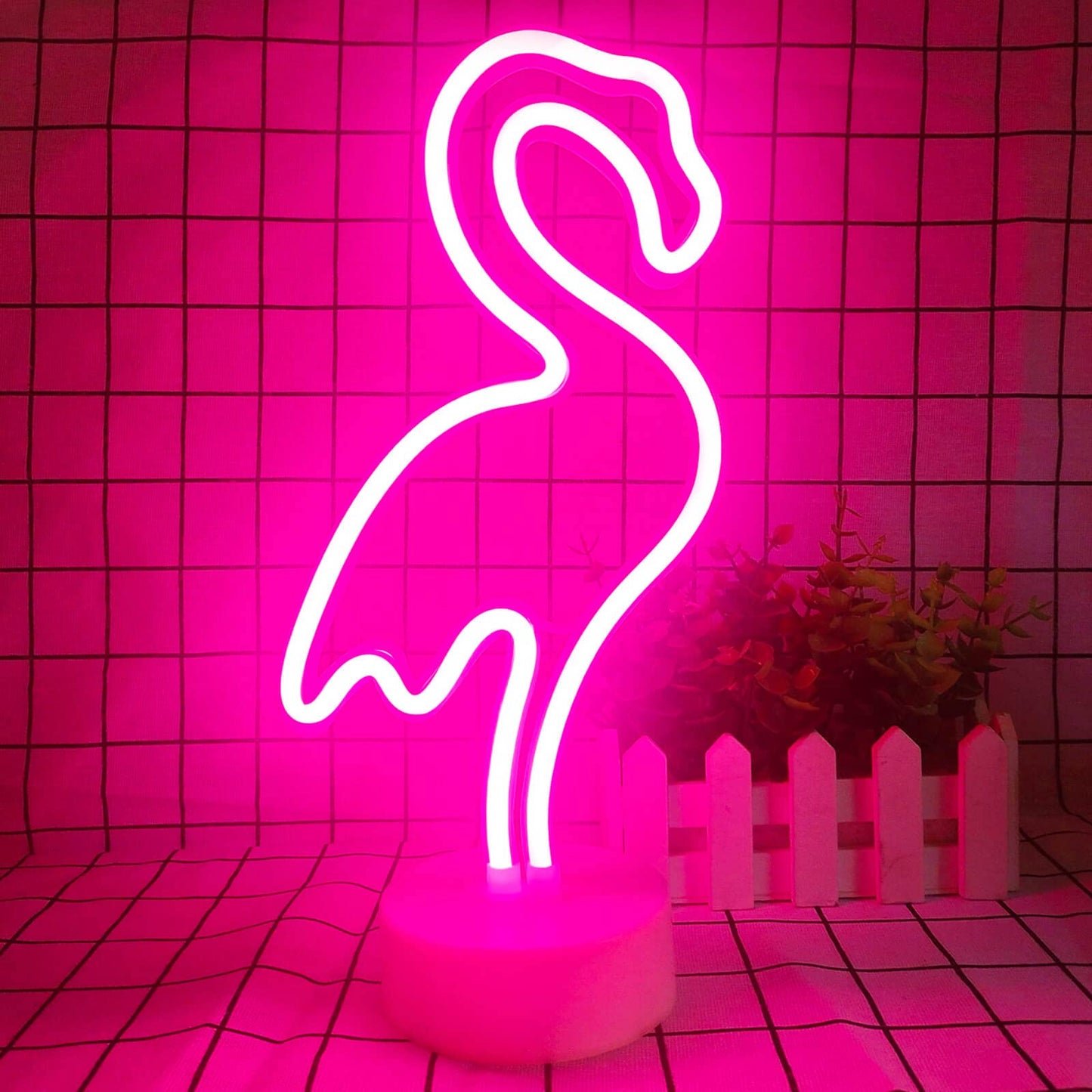 VIFULIN Neon Flamingo Light - Pink Flamingo Gifts for Kids, Girls & Women - USB/Battery Powered LED Night Light