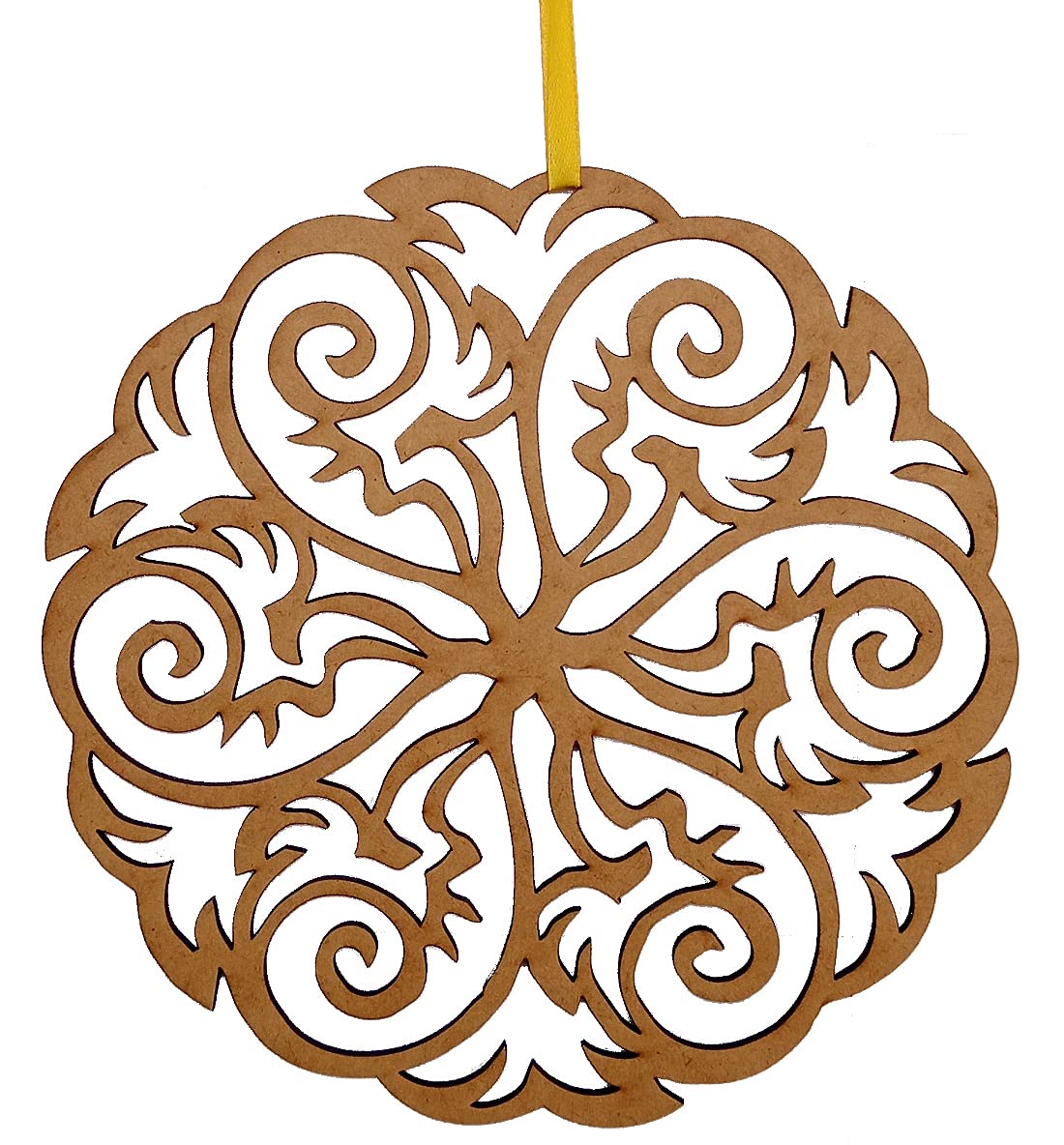 Purpledip Wooden Laser Cut Wall Hanging: Mandala Art, Unfinished (12388)