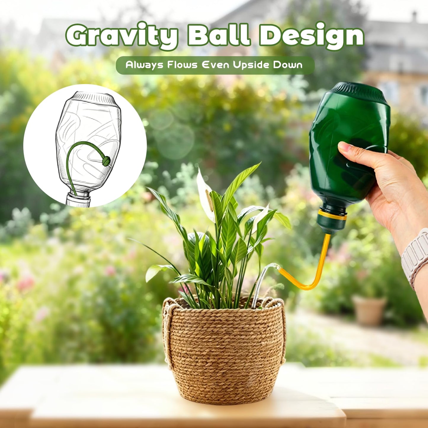 Small Watering Can, 2 in 1 Spray Head Functionality, 450ML Squeeze Garden Plant Watering Can for Seedlings Indoor/Outdoor Plants(Green)