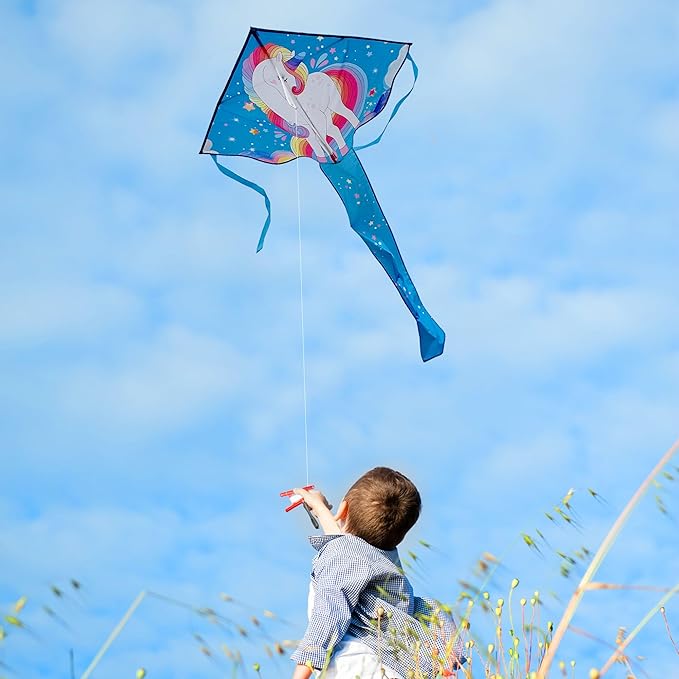Xida Kites for Kids Ages 4-8, Large Kite for Adults, Easy to Fly Beach Kites with Handle and String,Perfect for Beginners,Beach,and Outdoor Flying Fun