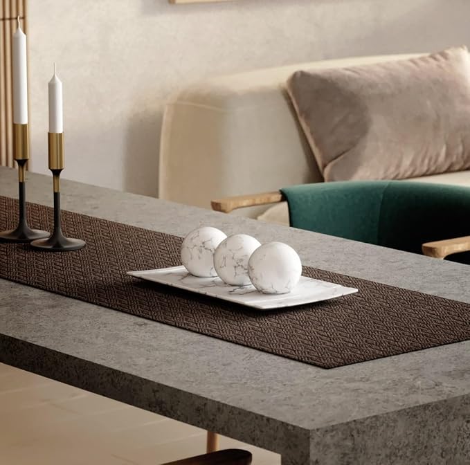 Creative Scents White Marble Look Home Decor Tray and Orb Set Coffee Table Decor for Living Room Centerpiece Table Decorations for Dining Table, Kitchen, Foyer, Entryway Elegant House Decoration