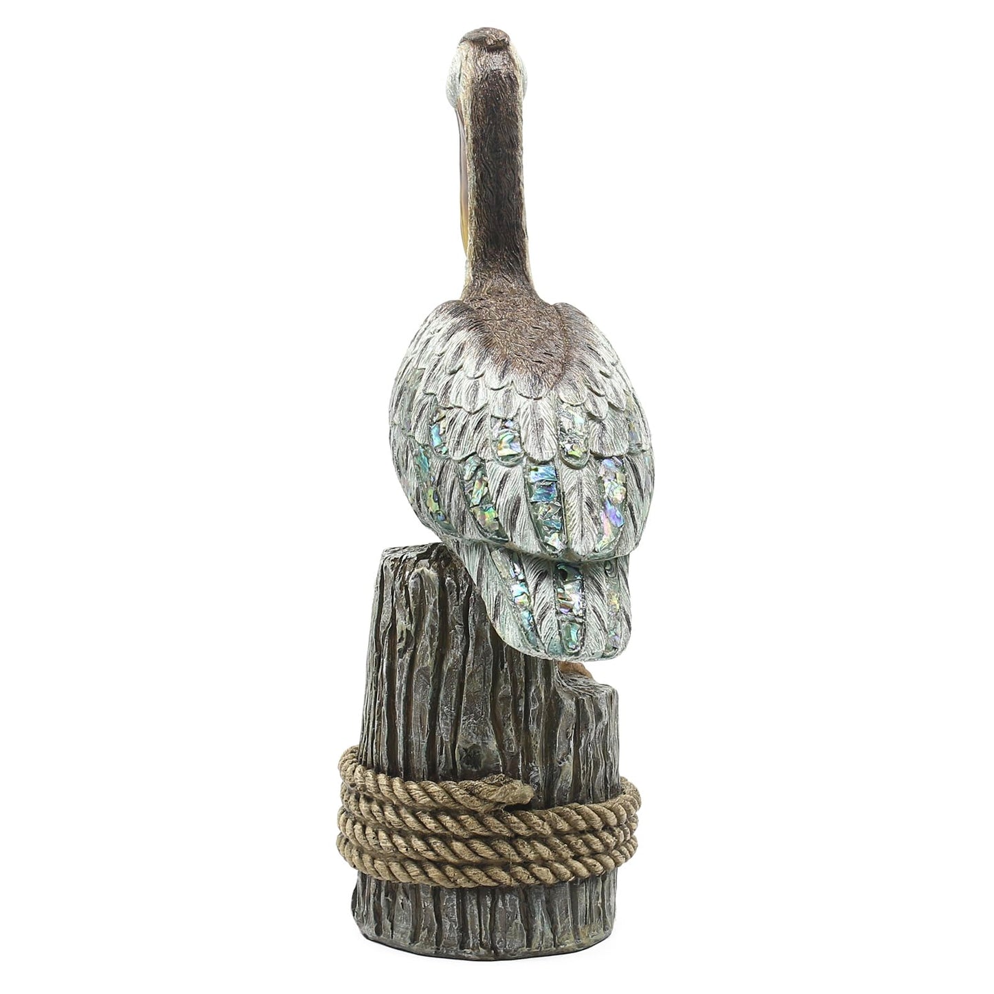 Lukitas Standing Pelican Statue and Sculpture Decor, Nautical Coastal Beach Bird Figurine, Creative Decorative Ornament for Home Garden Yard Lawn Outdoor, Resin 14''