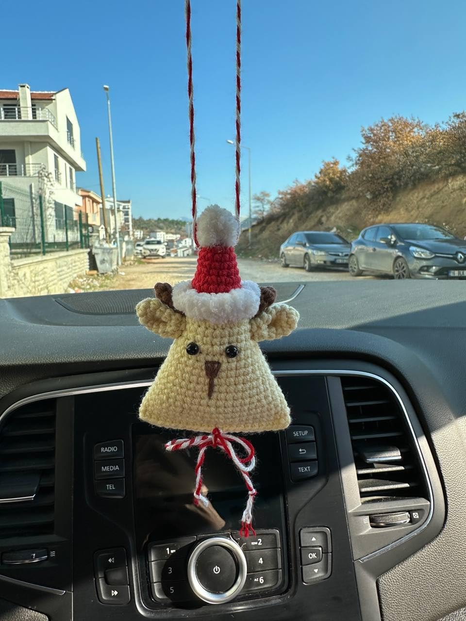 Crochet Christmas Hanging, Macrame Tree Ornaments, Holiday Season Decorations, Handmade Ideas, Knitted New Year Accessories, Macrame Holiday Decor (Deer)
