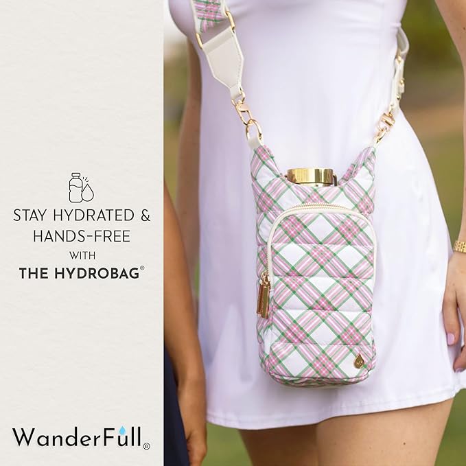 WanderFull® Original HydroBag® Collection, Water Bottle Holder w/Strap & Phone Pocket, Hands-Free Crossbody Water Bottle Bag