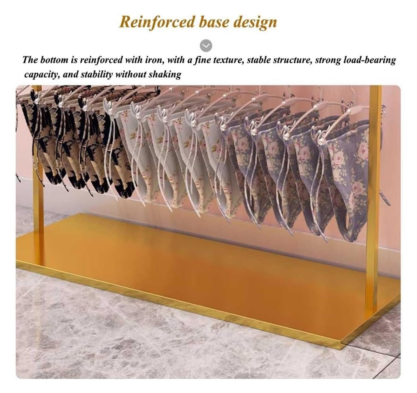 This Freestanding Display Rack for Lingerie & Swimwear Commercial Quality Hanger for Bras Bikinis and UnderwearVersatile Clothing Showcase for Retail Stores