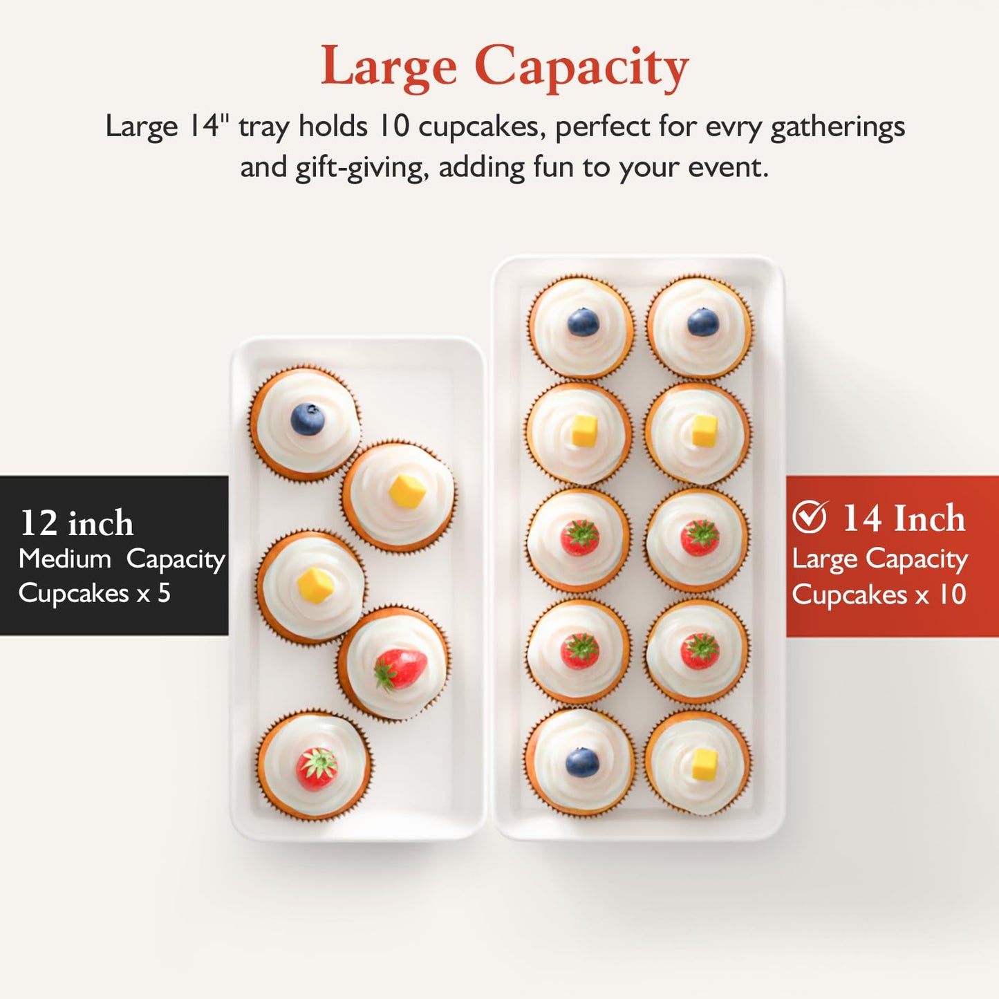 3-Tier Melamine Serving Tray Set, 14"x7" Platters for Serving Food, White Reusable Trays with Black Metal Display Stand for Cupcakes, Sevring Food, Dessert, Fruit, Cookie, Black