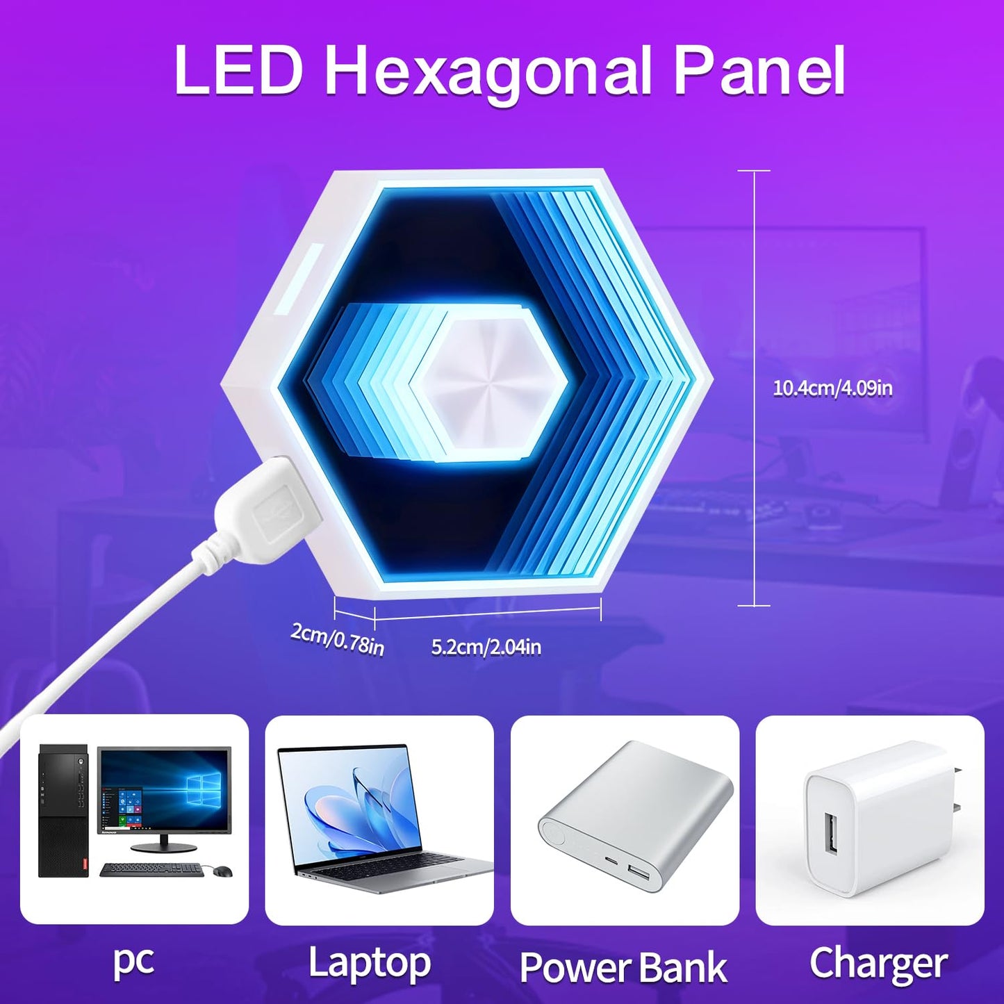 vimeepro Hexagon LED Lights - 8 Pack Smart APP RGB Gaming LED Light with Remote Control & Music Sync Honeycomb Shape Hexagon Wall Lights for Bedroom, Living Room Wall, Gaming Decor