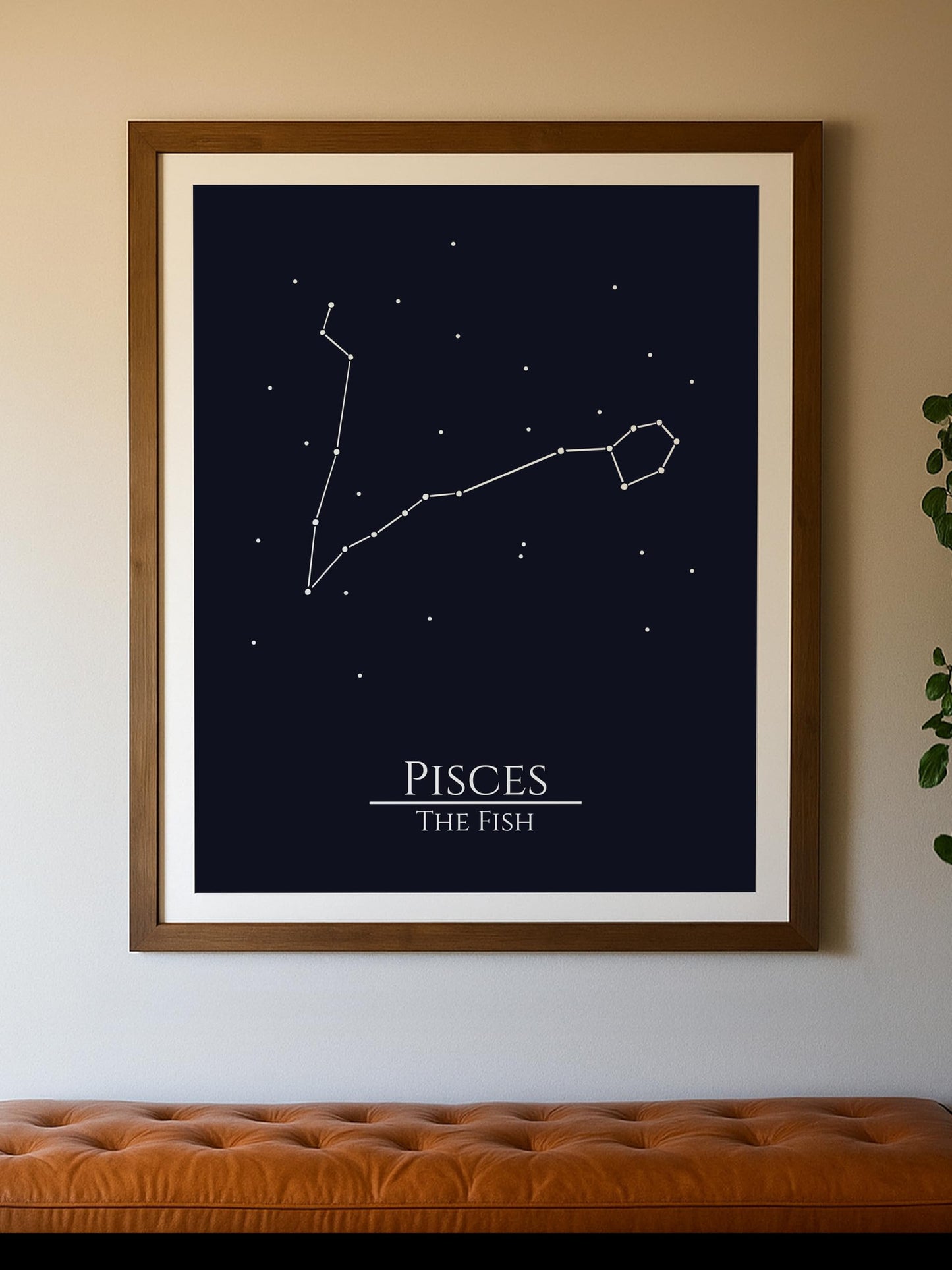 Zodiac Wall Art – Pisces Constellation Poster 11x14, Astrology Wall Art Print in Midnight Black – Pisces Zodiac Sign Gift for Women or Men, Celestial Bedroom or Office Decor, Unframed