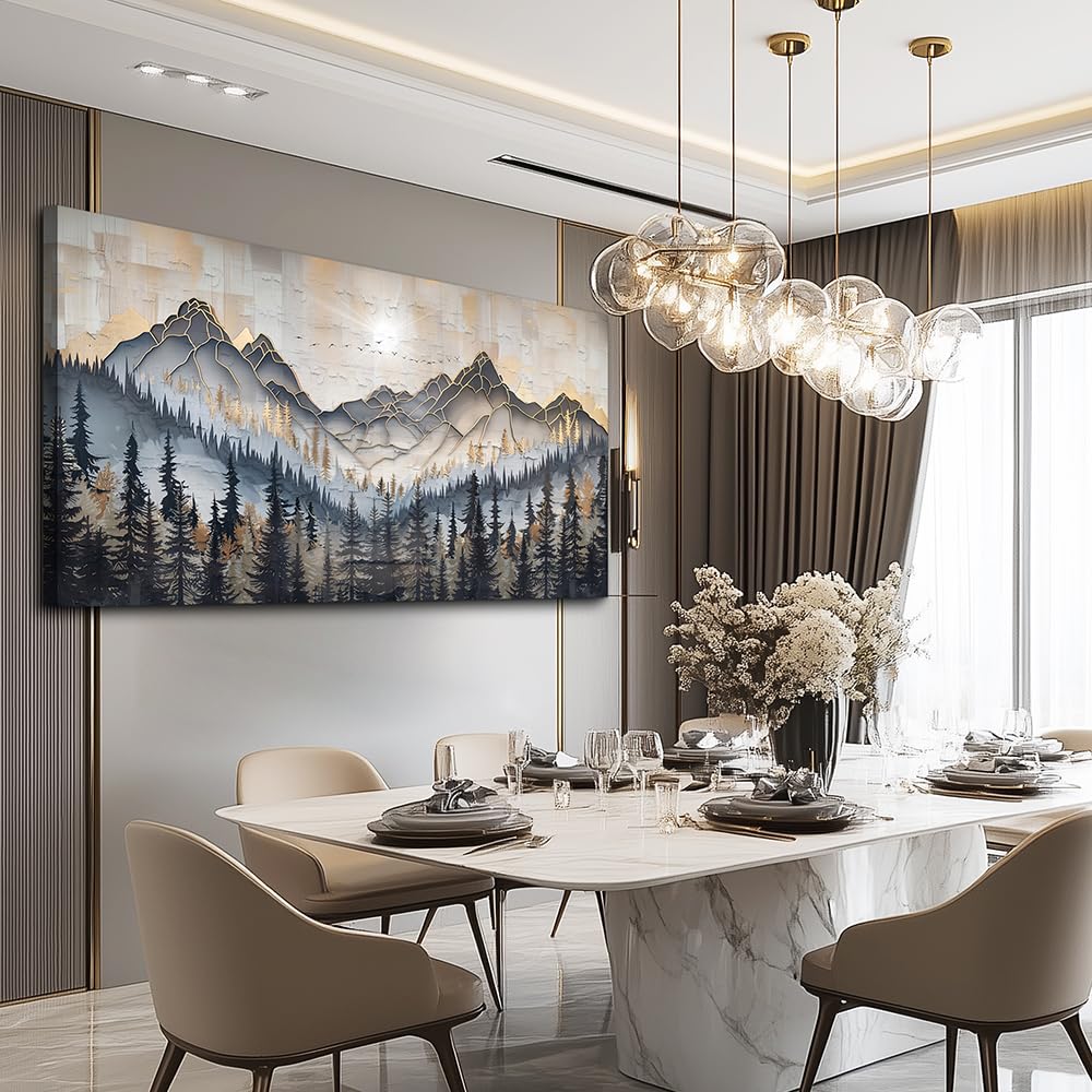 PHAOHUAXM Large Wall Art For Bedroom Wall Decor For Living Room Modern Office Dining Room Decor Abstract Ink-Wash Landscape Mountain Wall Pictures Printed Canvas Mountain Artwork Home Decor 20"X40"