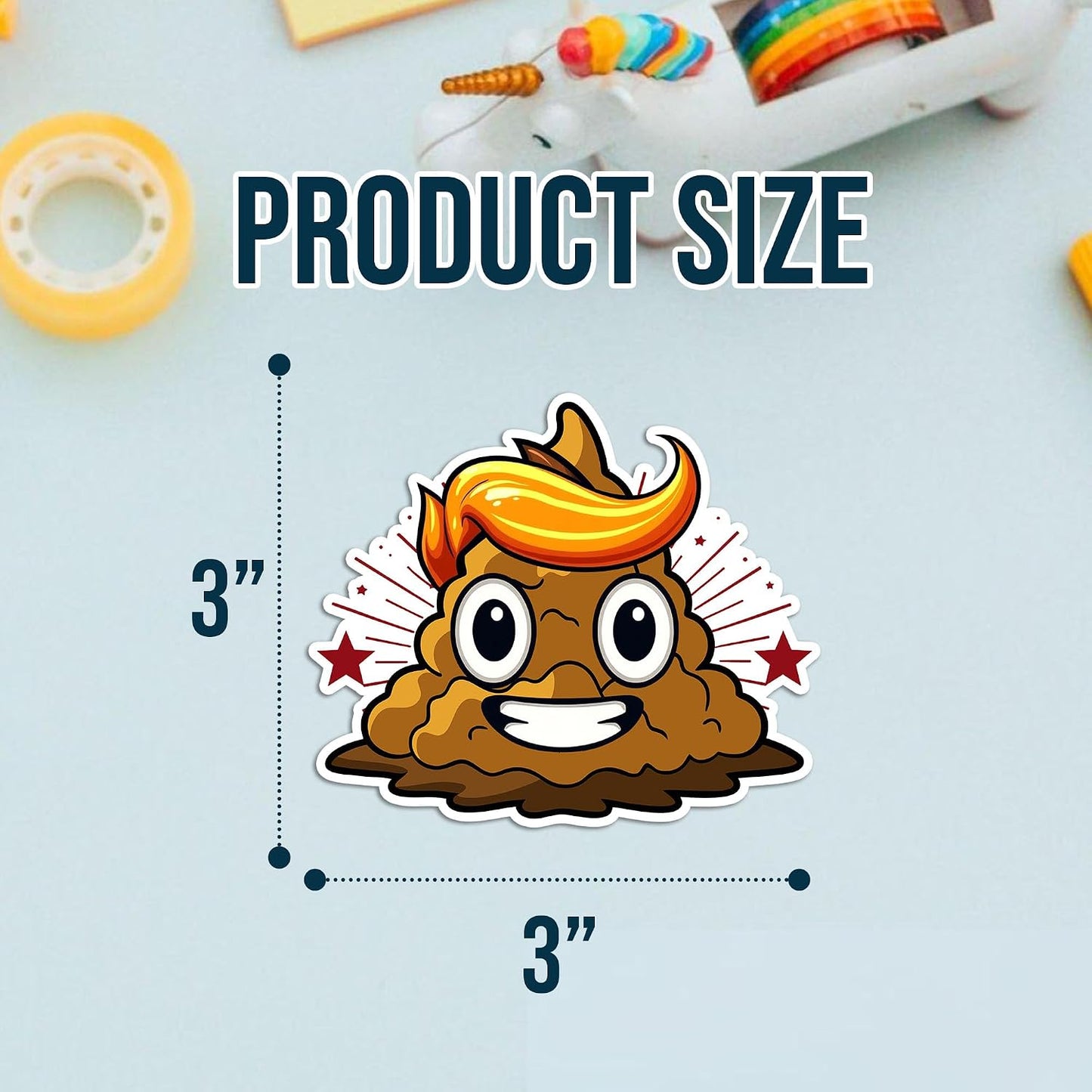 3PCS Potty Training Sticker | Funny Poop Emoji Sticker, Waterproof Vinyl Decals for Notebook, Water Bottles