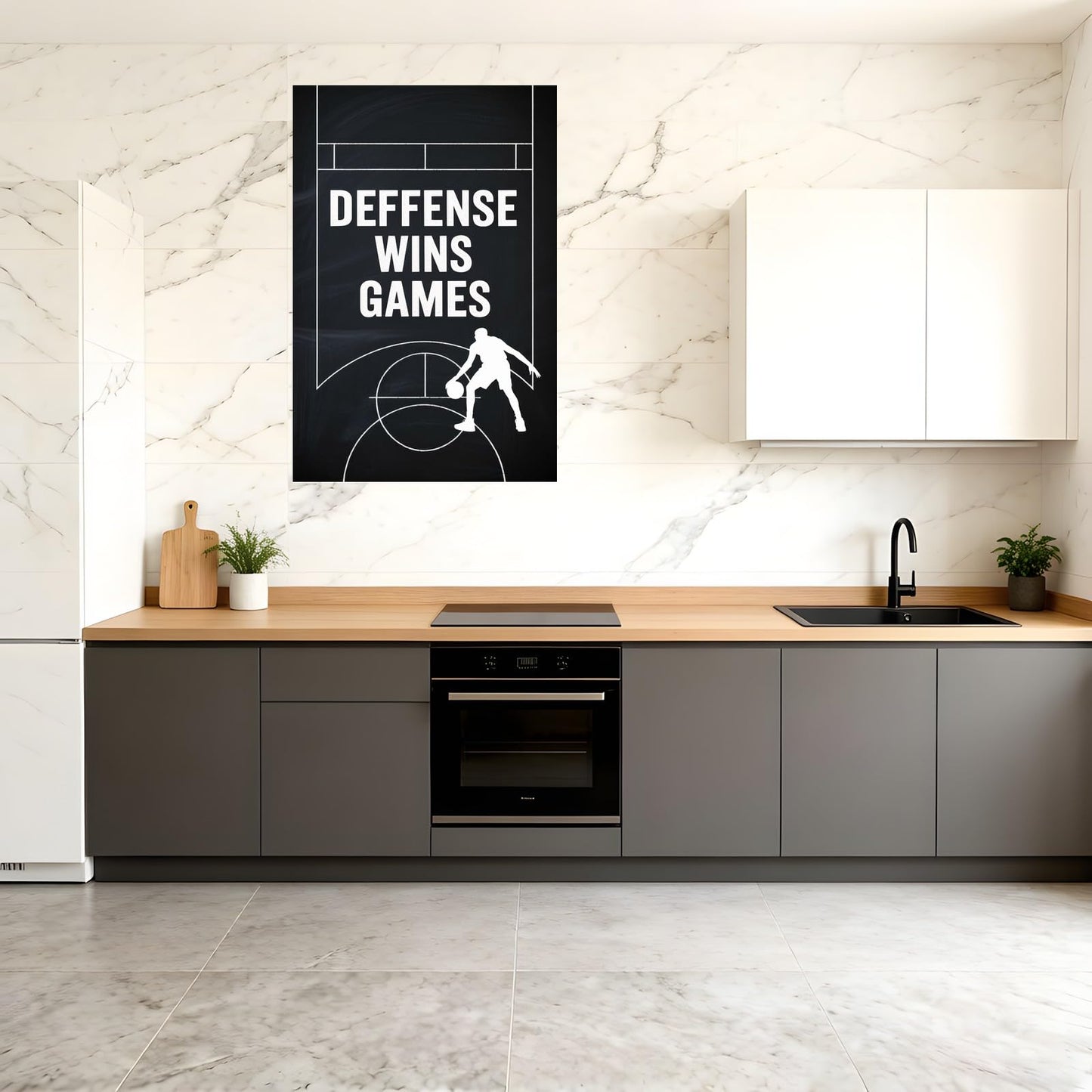 Defense Wins Games Basketball Motivation Poster Minimalist Inspirational Wall Art For Athletes And Teams Printing Posters Unframe-style 08x12inch(20x30cm)