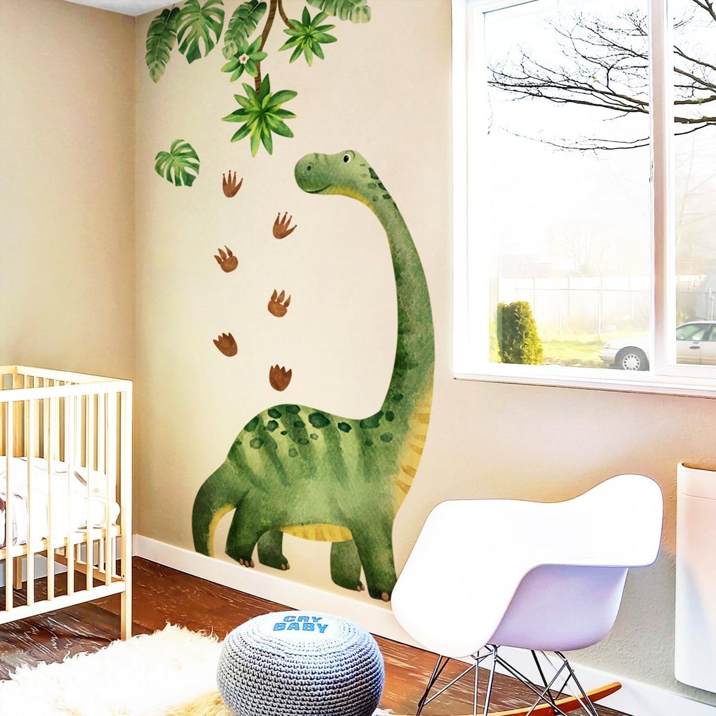 Large Dinosaur Wall Decals for Boys Room, Sunoyar Removable Kids Dinosaur Wall Decor, Peel & Stick Dino Wall Stickers for Nursery Bedroom