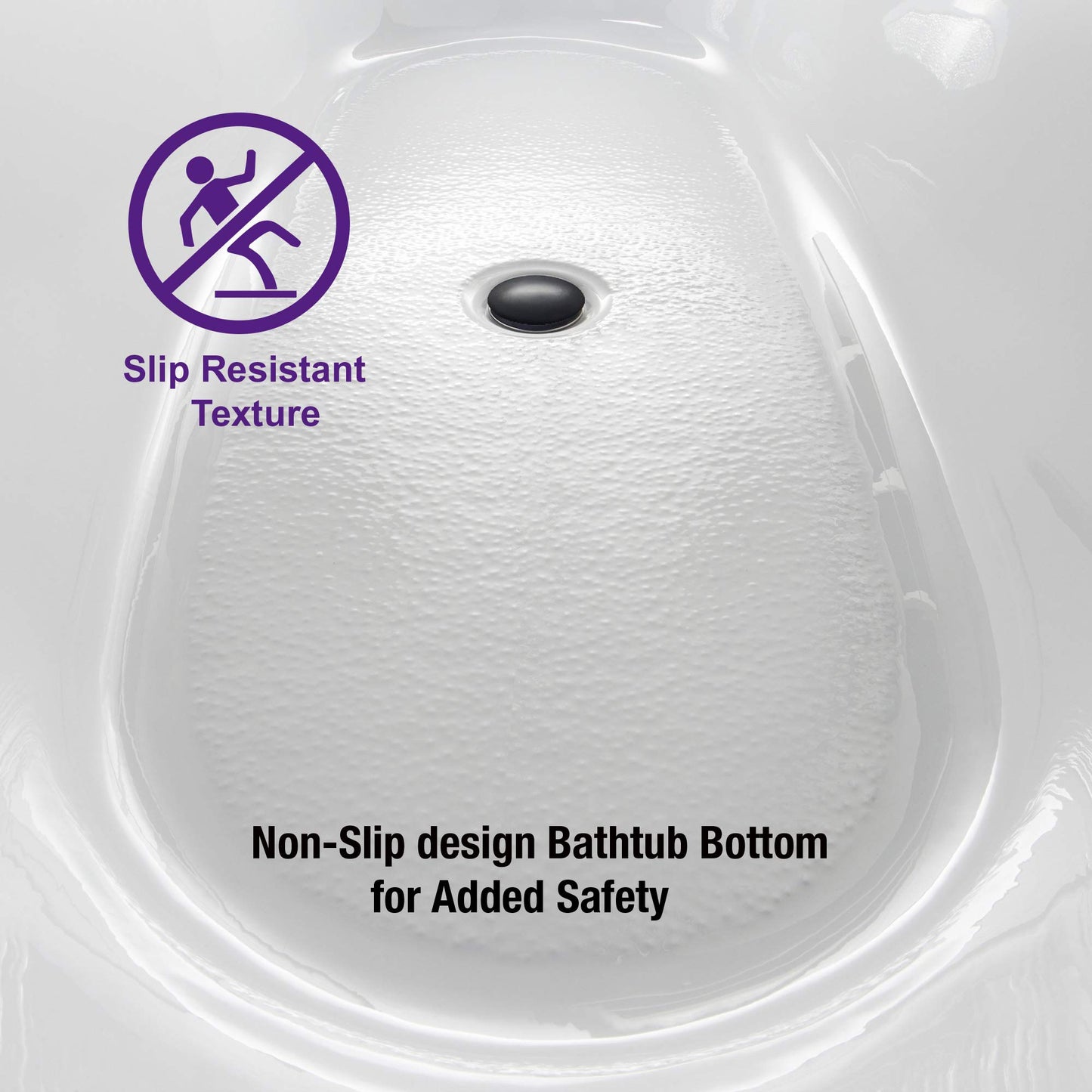 WOODBRIDGE 67" Freestanding Acylic Soaking Bathtub with White, Drain and Overflow in Matte, BTA1813-MB-Drain &O, Matte Black