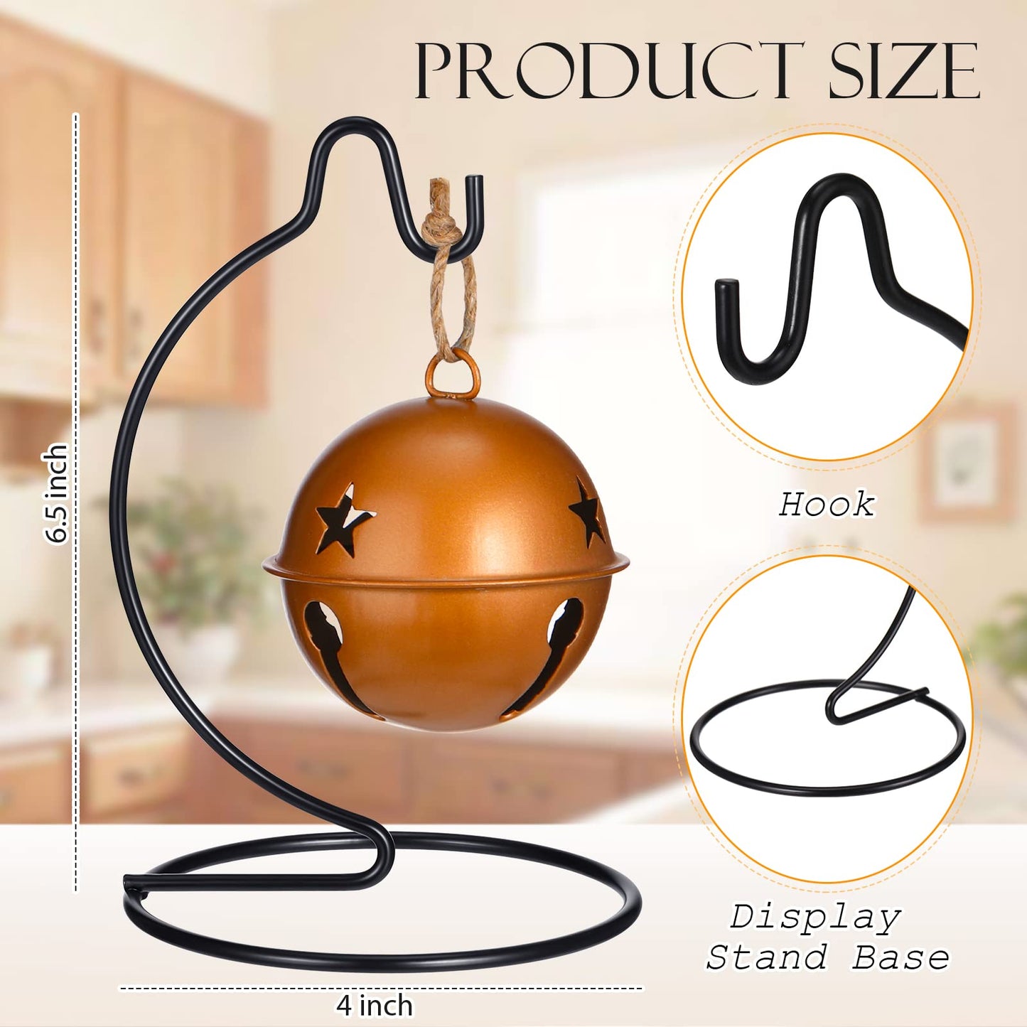 Tatuo 20 Pcs Ornament Display Stand Christmas Holder Hanger Stands Glass Ball Ornament Holder Metal Iron Hanging Hanger for Display Terrarium Air Plant Home Party Decoration