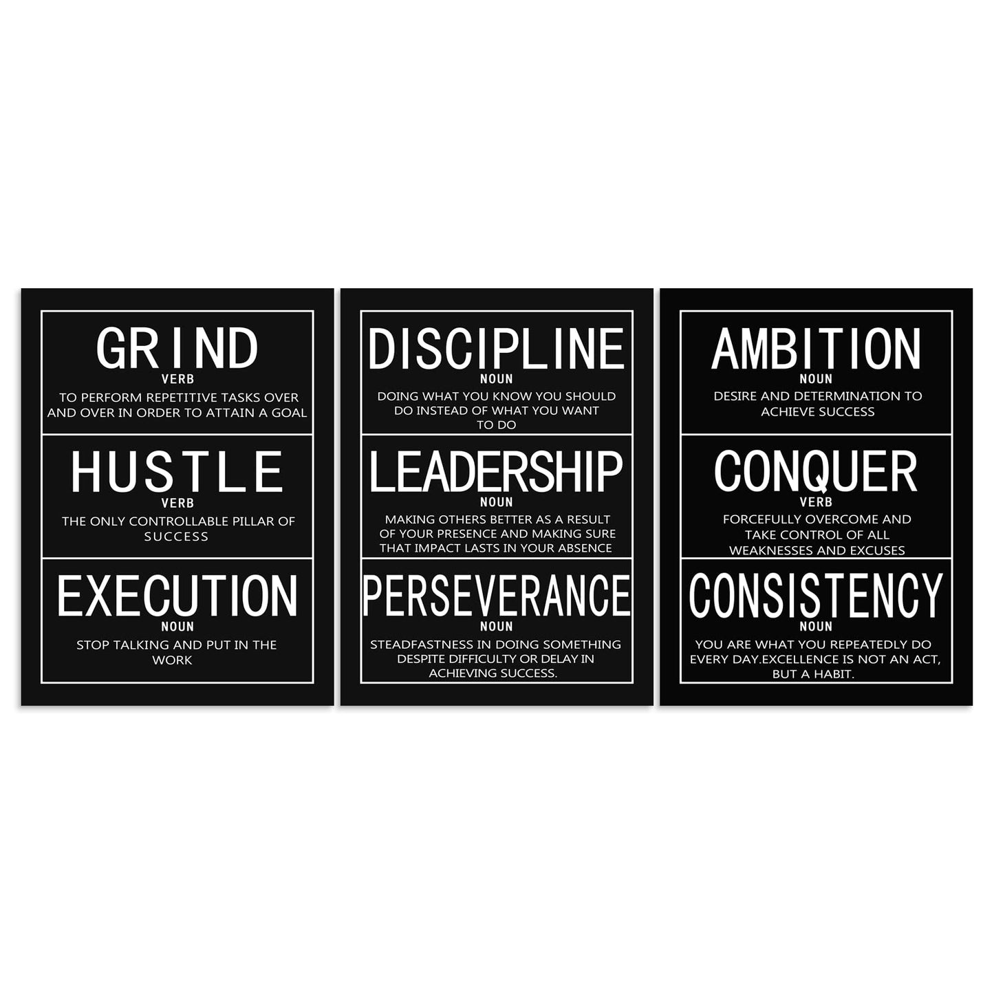Inspirational Canvas Wall Art 3 Pieces Painting Office Decor Posters Prints Inspiring Entrepreneur Quotes Motivational Picture for Wall Art Decoration Living room Framed Ready to Hang[36''Wx 16''H]