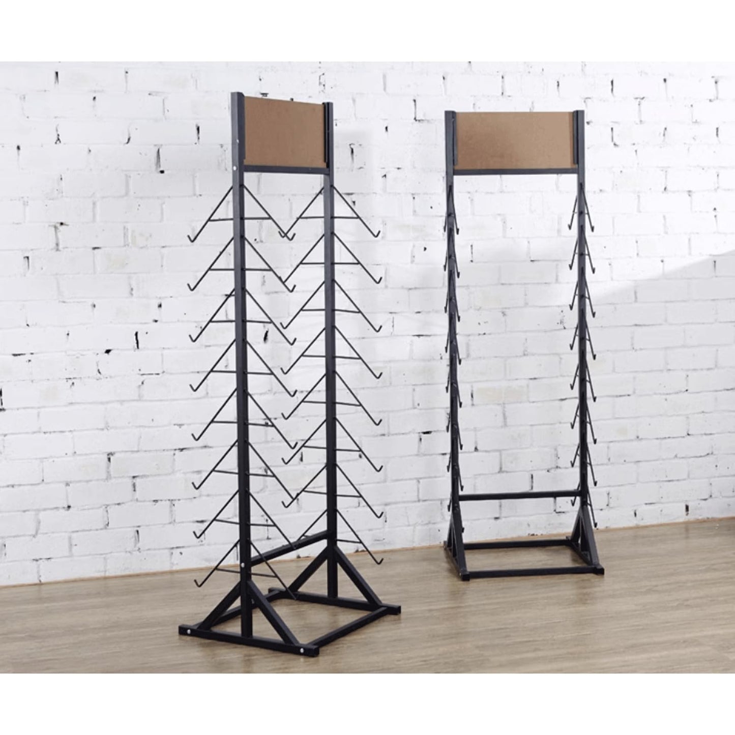 QYQCXGL Sample Floor Tile Display Rack Floor Standing Wooden Plate Stone Display Shelf Multifunctional Vertical Porcelain Sample Display Stand for Retail Stores Exhibition Halls, Black