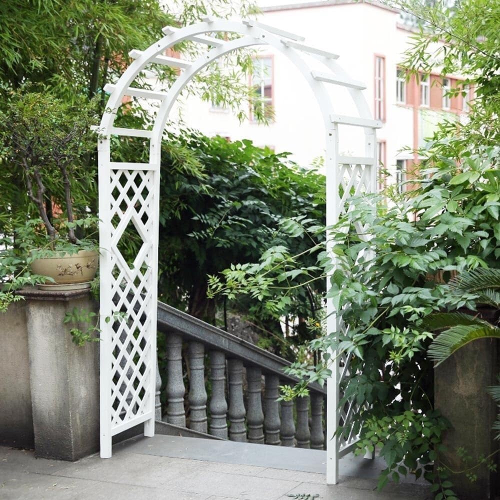 Heavy Duty Wedding Arch Wooden Garden Arbor Weatherproof Rose Archway Trellis for Climbing Plants Easy to Assemble 1.2m 1.4m 1.6m 1.8m(120cm/47.2inch)