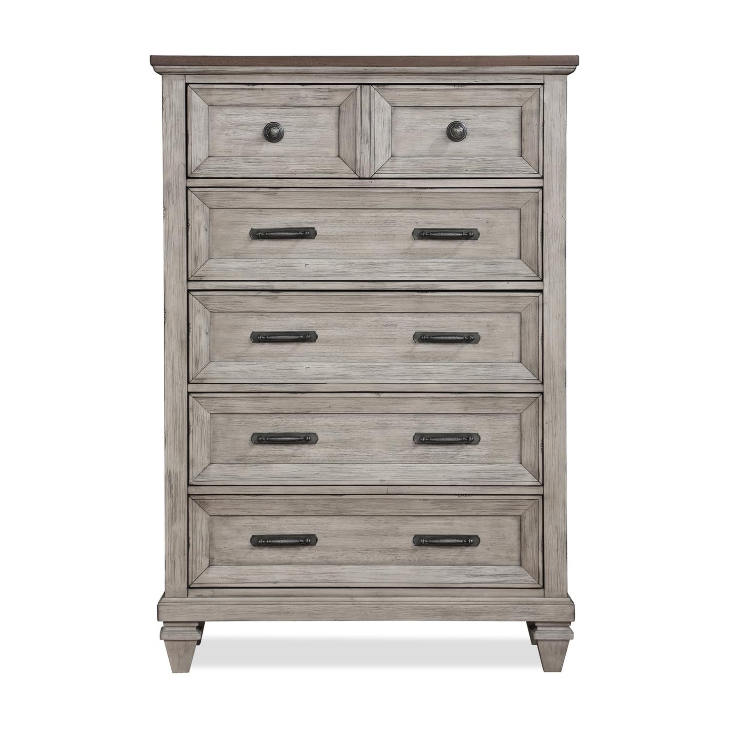 New Classic Furniture Mariana Wood 5-Drawer Chest, Vintage Creme
