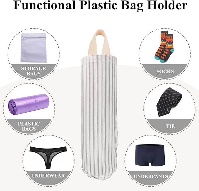 TOGETRUE Plastic Bag Holder, Wall Mount Grocery Bag Organizer for Home Kitchen Pantry Decor (Grey)