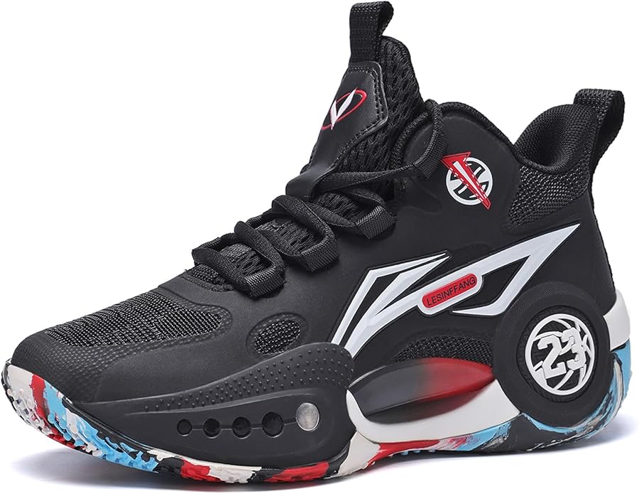 JMFCHI Kids Basketball Shoes High-top Sports Shoes Sneakers Durable Lace-up Non-Slip Running Shoes Secure for Little Kids Big Kids and Boys Girls