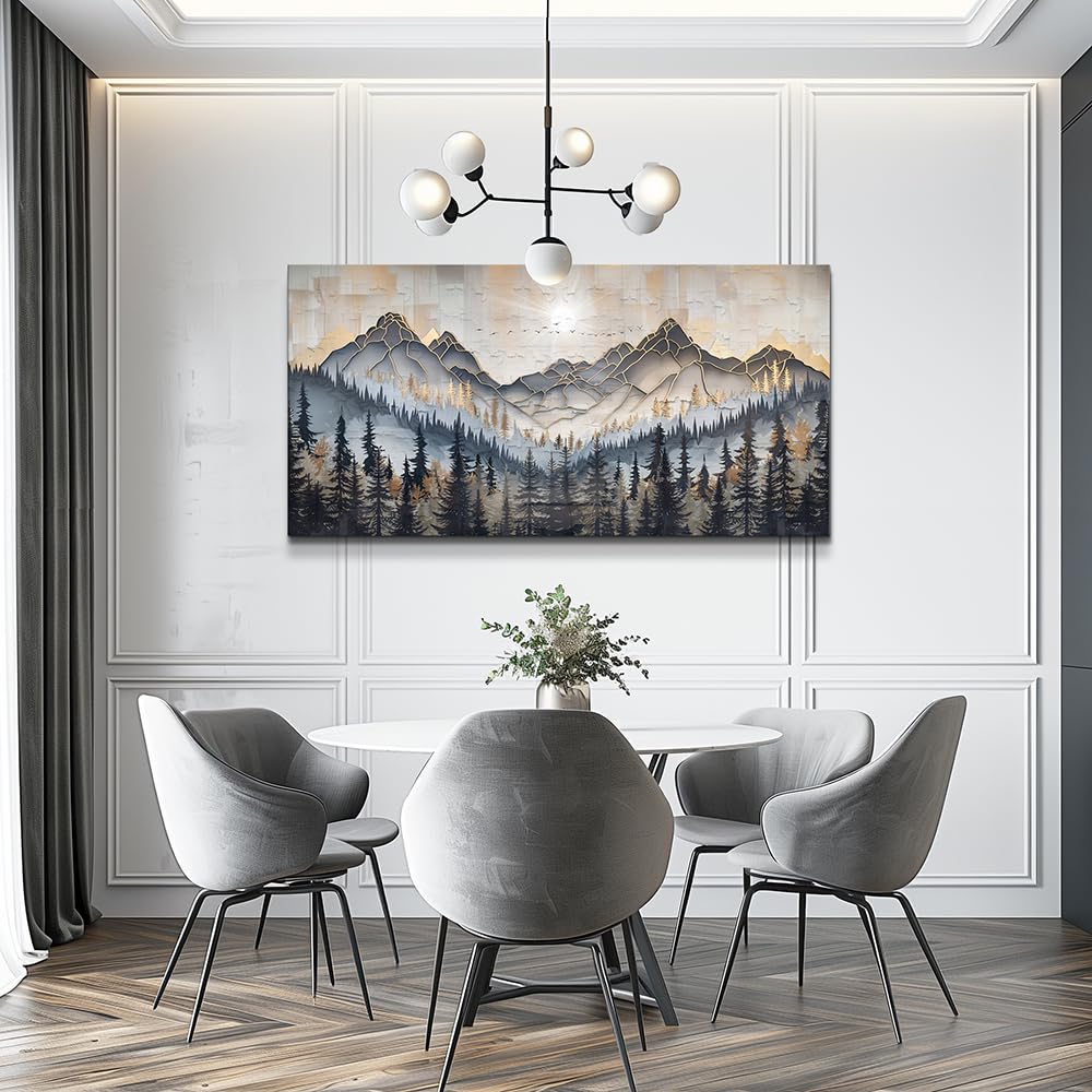 PHAOHUAXM Large Wall Art For Bedroom Wall Decor For Living Room Modern Office Dining Room Decor Abstract Ink-Wash Landscape Mountain Wall Pictures Printed Canvas Mountain Artwork Home Decor 20"X40"