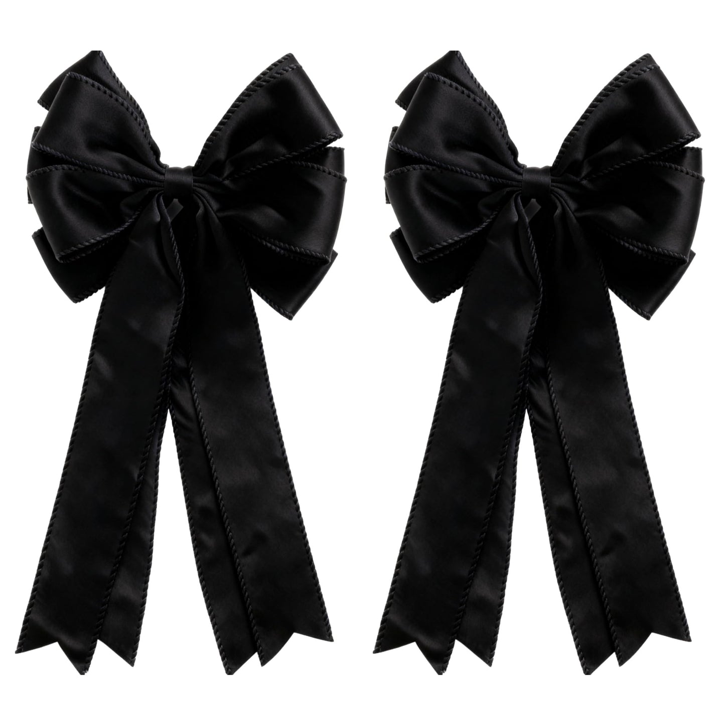 Meseey Large Velvet Bows for Farmhouse Wreaths, 20 x 10 Inches, 2 Pack, Door Decorations (Black)