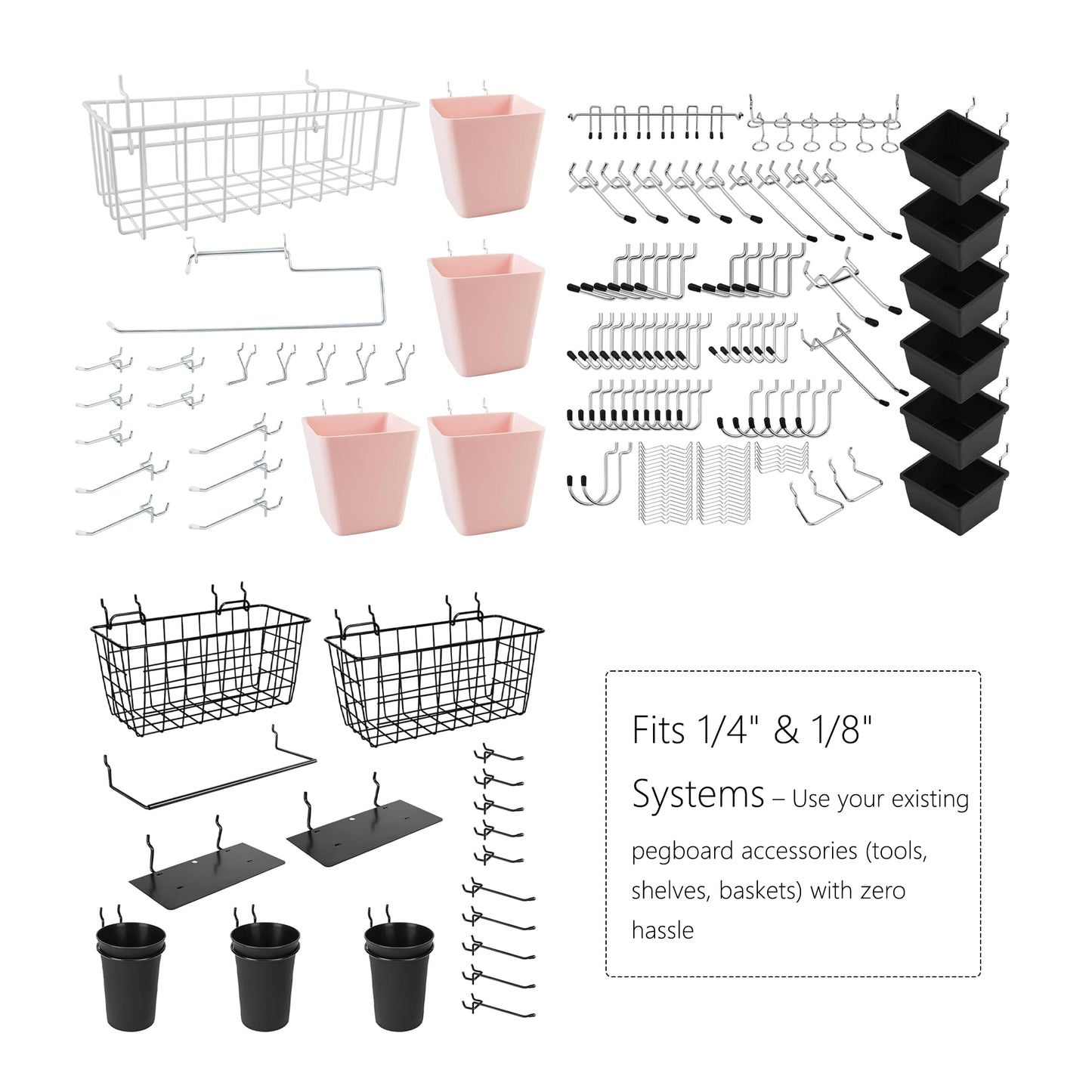 ARTAWEIN Pegboard Organizer - Craft Peg Board, Nursery Storage, Wall Organizer and More, Comes with 1 x Free Shelf Fits Most 1/4" and 1/8" Pegboard Accessories (Mint Green)