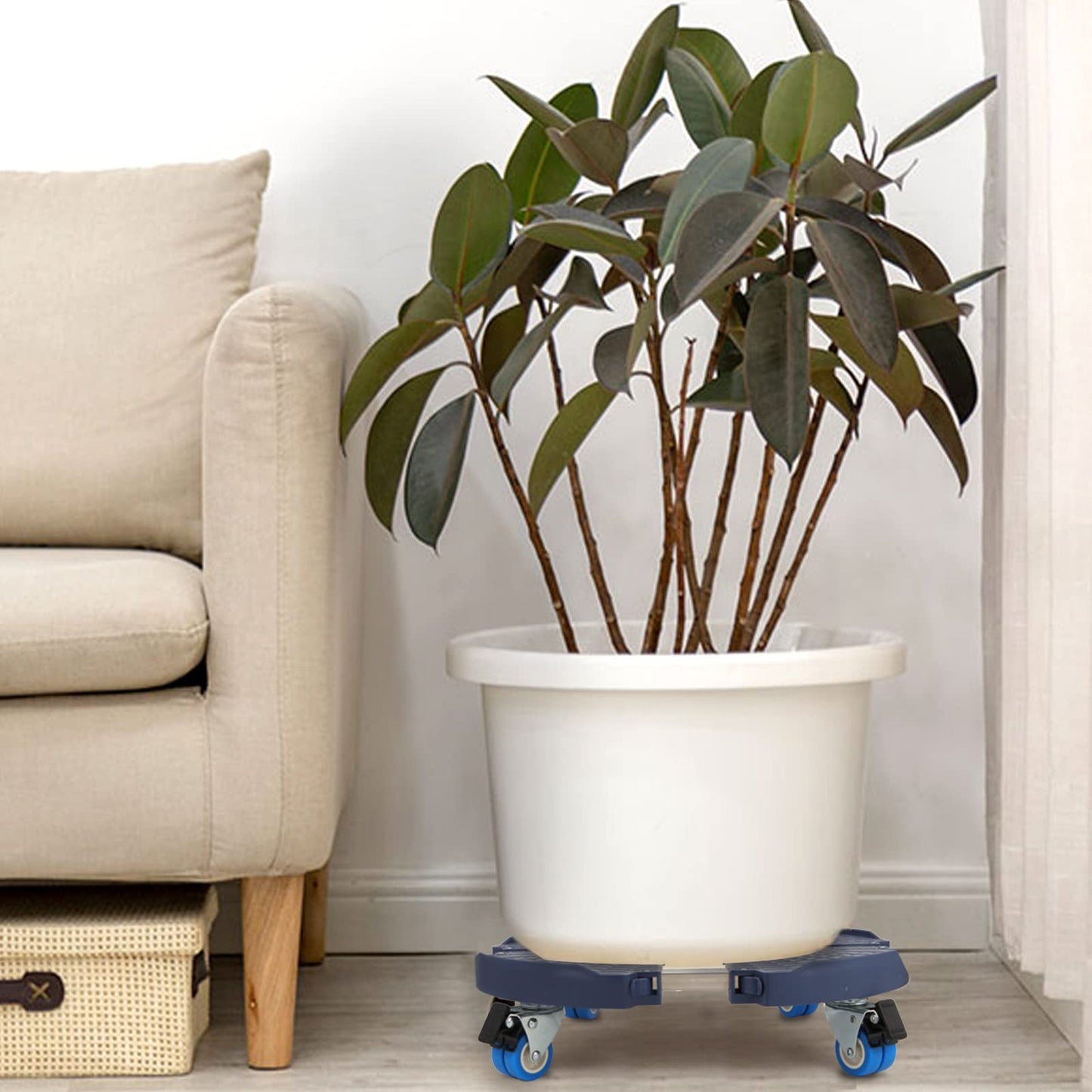 W B D WEIBIDA Plant Caddy with Wheels Heavy Duty 440lbs Capacity, Adjustable 15-21 Inch Rolling Plant Stand Indoor Outdoor, Large Plant Cart Dolly with Casters for Flower Pot Garden Pot Mover