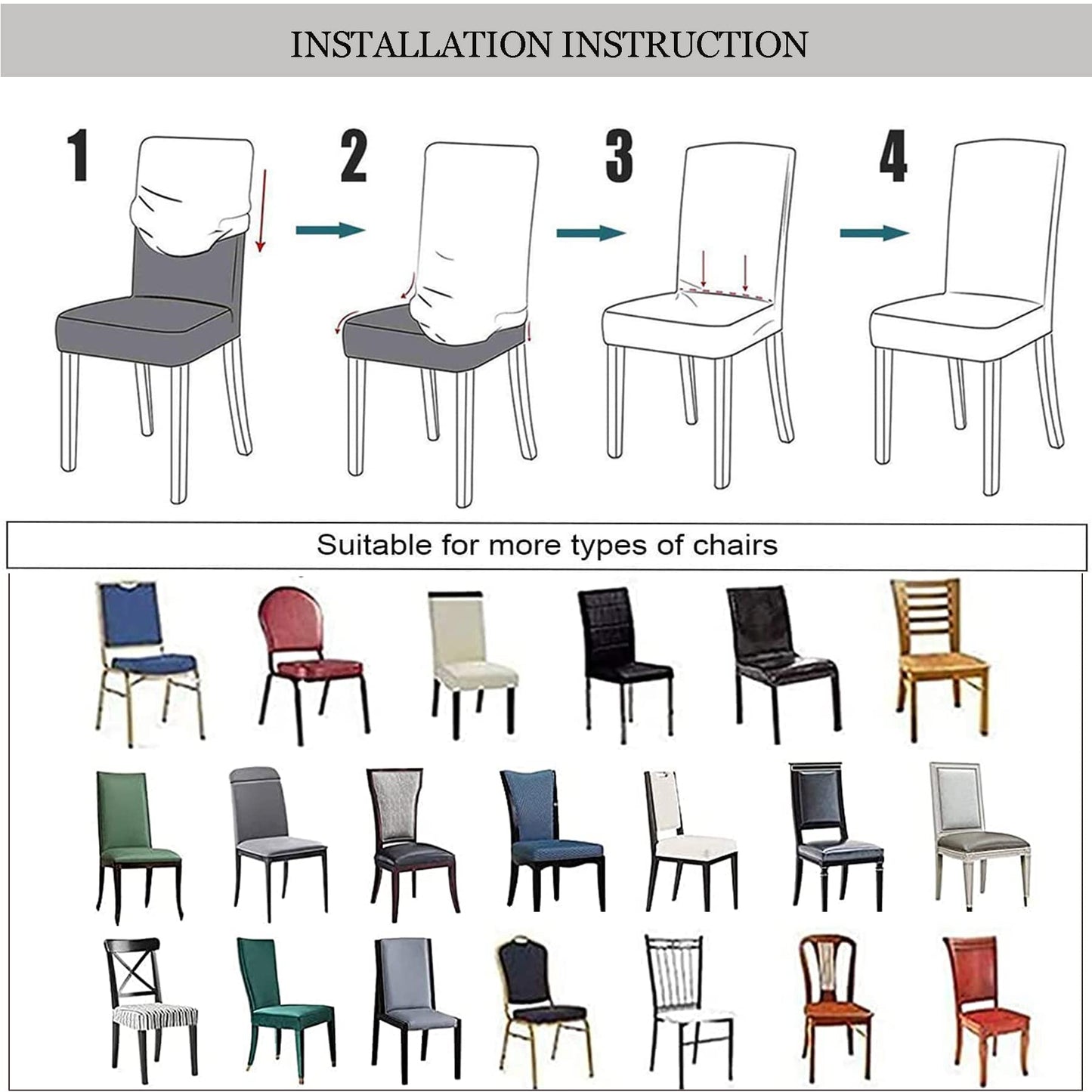 BOGUANG Waterproof Dining Chair Cover,Spandex Fabric Fit Stretch Chair Slipcover,Removable Washable Jacquard Parsons Chair Covers (Khaki,Set of 6)