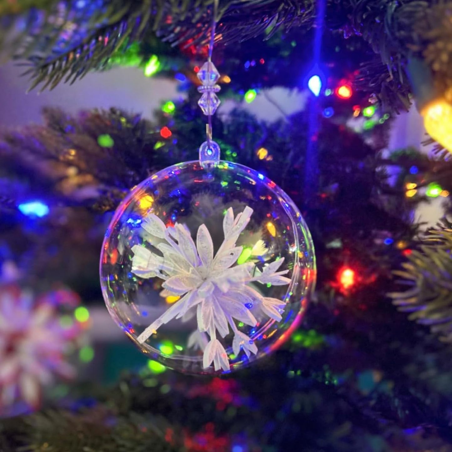 12 Pack Clear Plastic Fillable Ornament Ball 3.15''/80mm for Christmas,Holiday, Wedding,Party,Home Decor Filling Transparent Plastic Decorative Call DIY Craft Ball