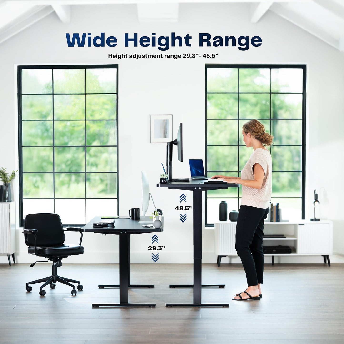 VIVO Electric 60 x 24 in Standing Desk, Memory Height Adjustment, 1B Series, Holds 220 lbs, One-Piece Light Wood Top, Gray Frame, DESK-KIT-1G6C