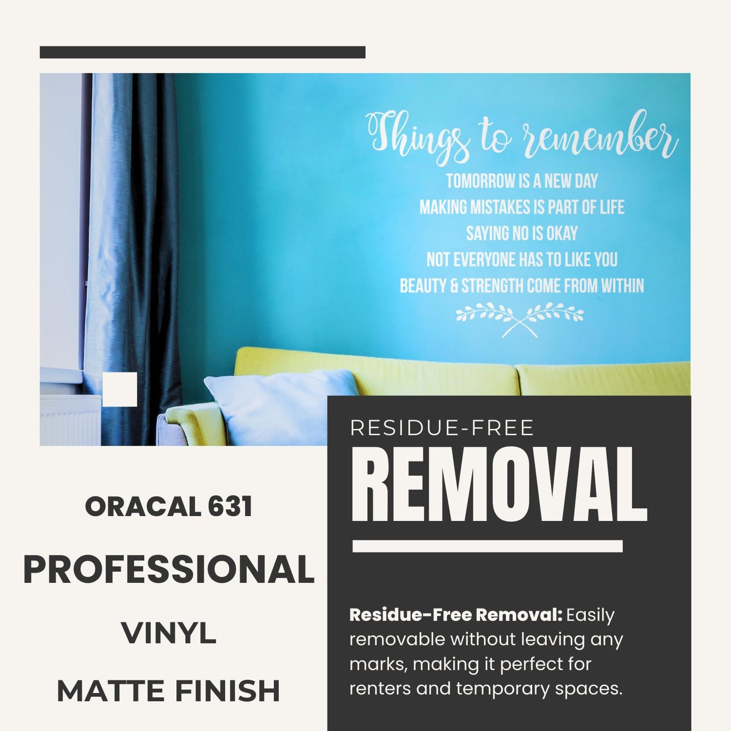 My Vinyl Story - Things to Remember Wall Decal - Inspirational Quote Sticker, Motivational Affirmations Vinyl Art for Positive, Home Office, Bedroom, and Classroom - Removable (Black, 31x22 inches)