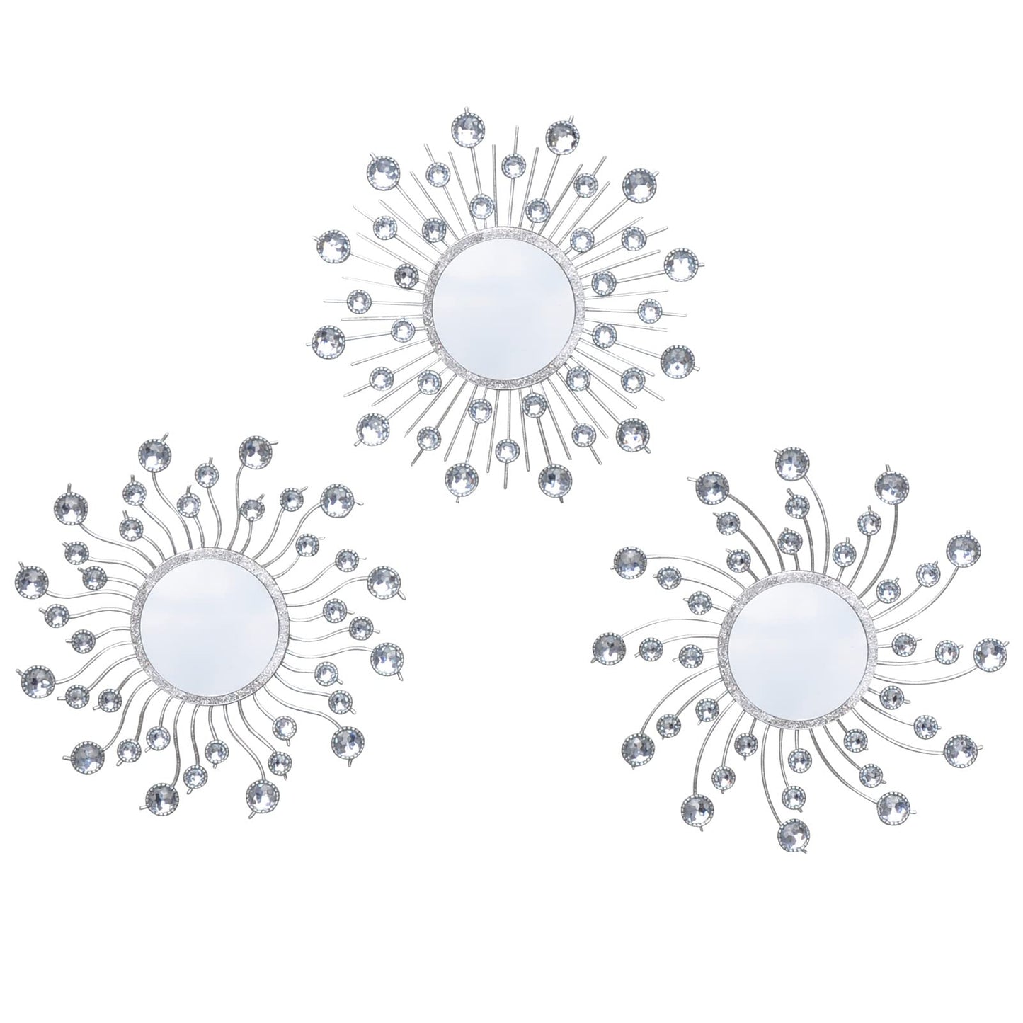 Mirror Wall Decor Metal Sun Mirror Home Decoration Wall Art Decorative Suitable for Living Room Bedroom Bathroom Entryway