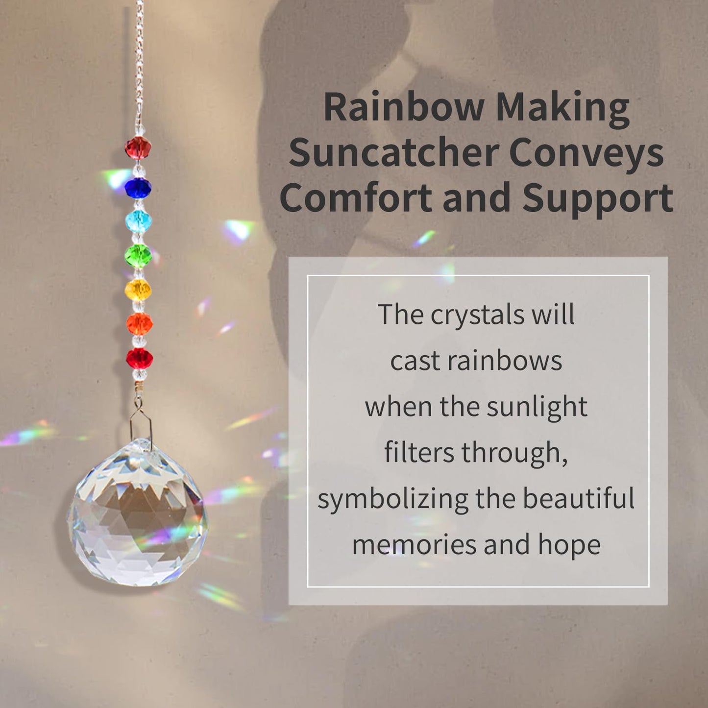 Sympathy Gifts for Loss of Loved One, Crystal Sun Catcher Rainbow Gifts, Unique Condolence Memorial for Loss of Mom Dad Dog, Ideal Grief Bereavement Miscarriage Gifts