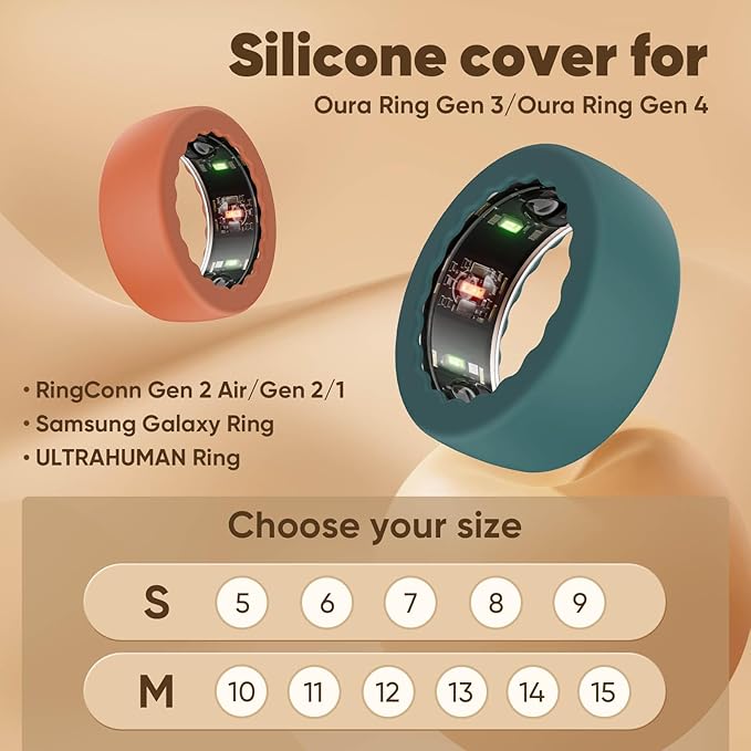 BO&DQQ 15 Pack Ring Cover Compatible with Oura Ring Gen 4 /Gen 3/ Samsung Galaxy/RingConn/ULTRAHUMAN, Anti-Scratch Elastic Silicone Case Protector for Men Women Working Out Gym