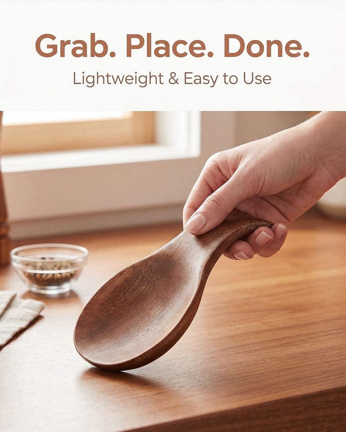 TooWoom Wood Spoon Rest for Stove Top, Bamboo Spoon Holder for Kitchen Countertop Wood Spatula Rest, Counter Spoon Holder for Countertop, Tong, Modern and Rustic for Farmhouse as a Dining Table Decor
