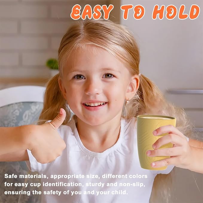 Homienly Plastic Cups Alternative Wheat Straw Drinking Glasses 4-Pack | 12 oz Unbreakable & Reusable Plastic Cups, Microwave Safe | Everyday Kids Tumblers & Kitchen Accessories (Multi-Color)