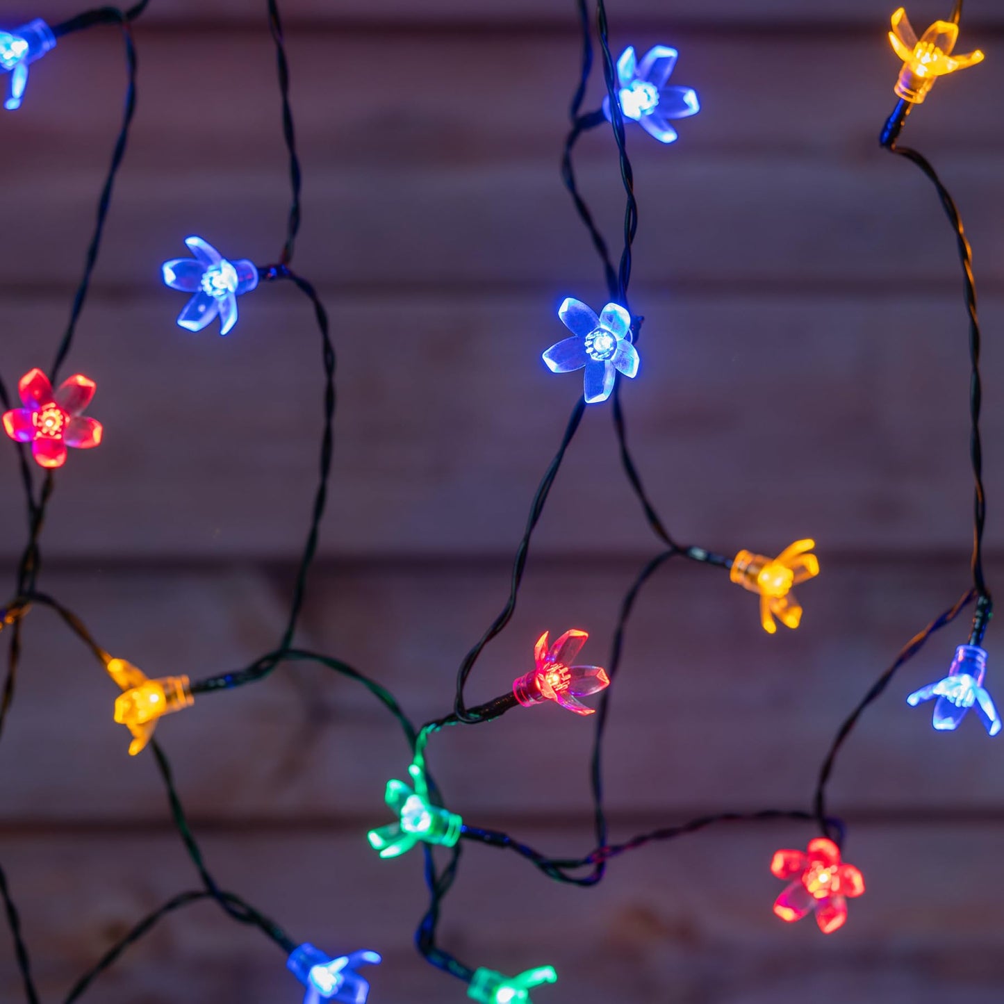 YULETIME Multicolor Sakura LED String Lights, 33 ft 100 Count 8 Modes USB Powered Novelty String Lights (Multicolor, Sakura)