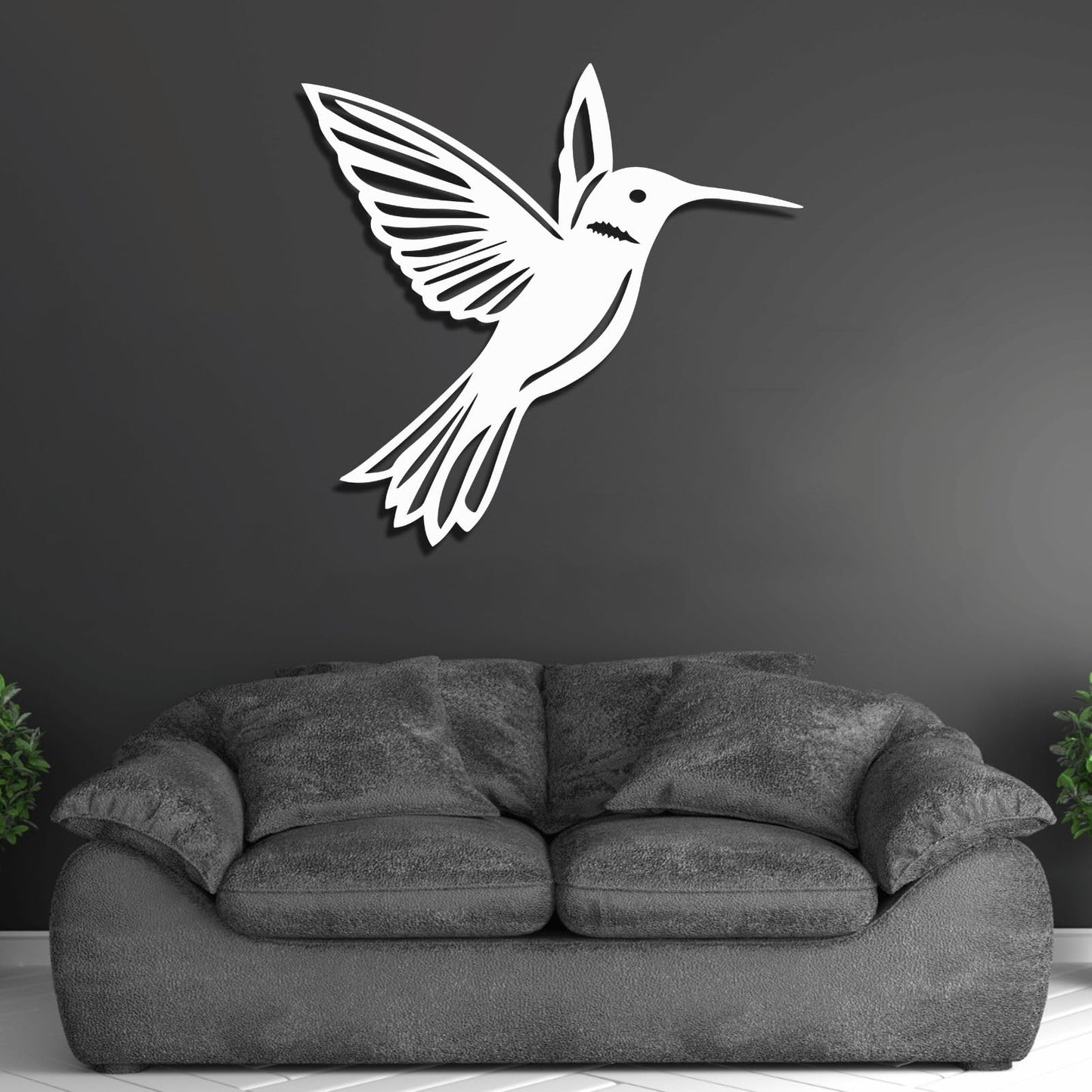 ENJOYOO Metal Hummingbird Wall Decor, Metal Hummingbird Wall Art Outdoor Decor, Bird Wall Decor (Black, 24×23in/60×58cm, metal wall art)