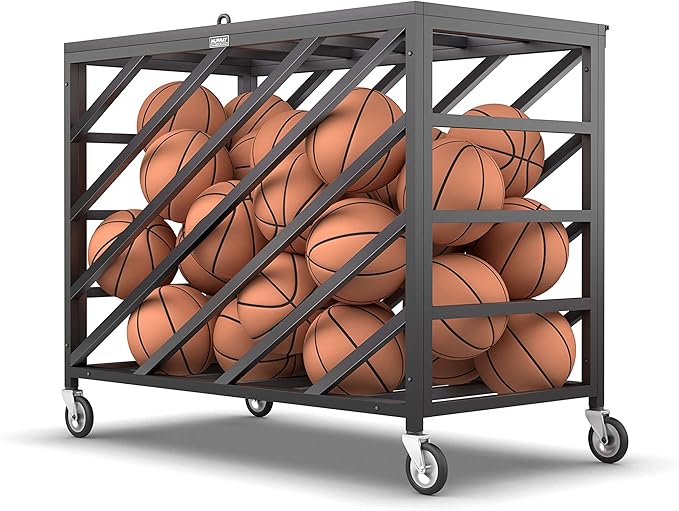 Murray Sporting Goods Premium Portable Ball Storage Locker | Basketball or Volleyball Storage Ball Cart with Wheels