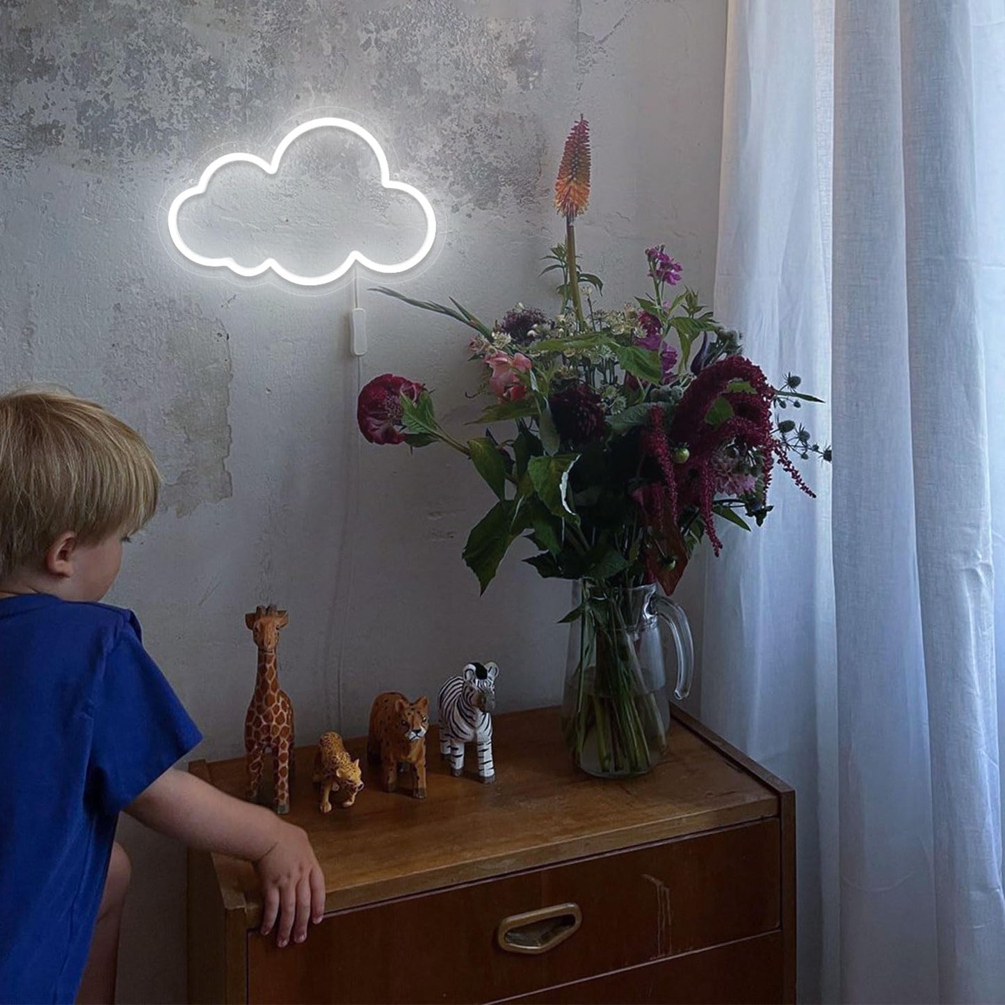 Cloud Neon Sign Cute White Clouds LED Light Sign for Wall,13 * 7.9IN Dimmable USB Floating Clouds Light Up Sign for Living Room Kid Bedroom Nursery Birthday Christmas Wedding Party decor