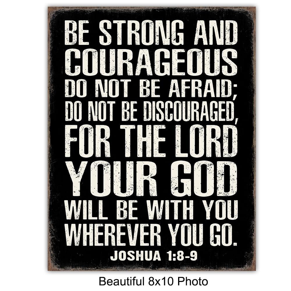 Bible Verse Quotes Wall Decor - Inspirational quote Christian Gifts for Men - Christian Wall Art - religious Signs - Scripture Decor - God Decoration - spiritual positive Motivational poster Set