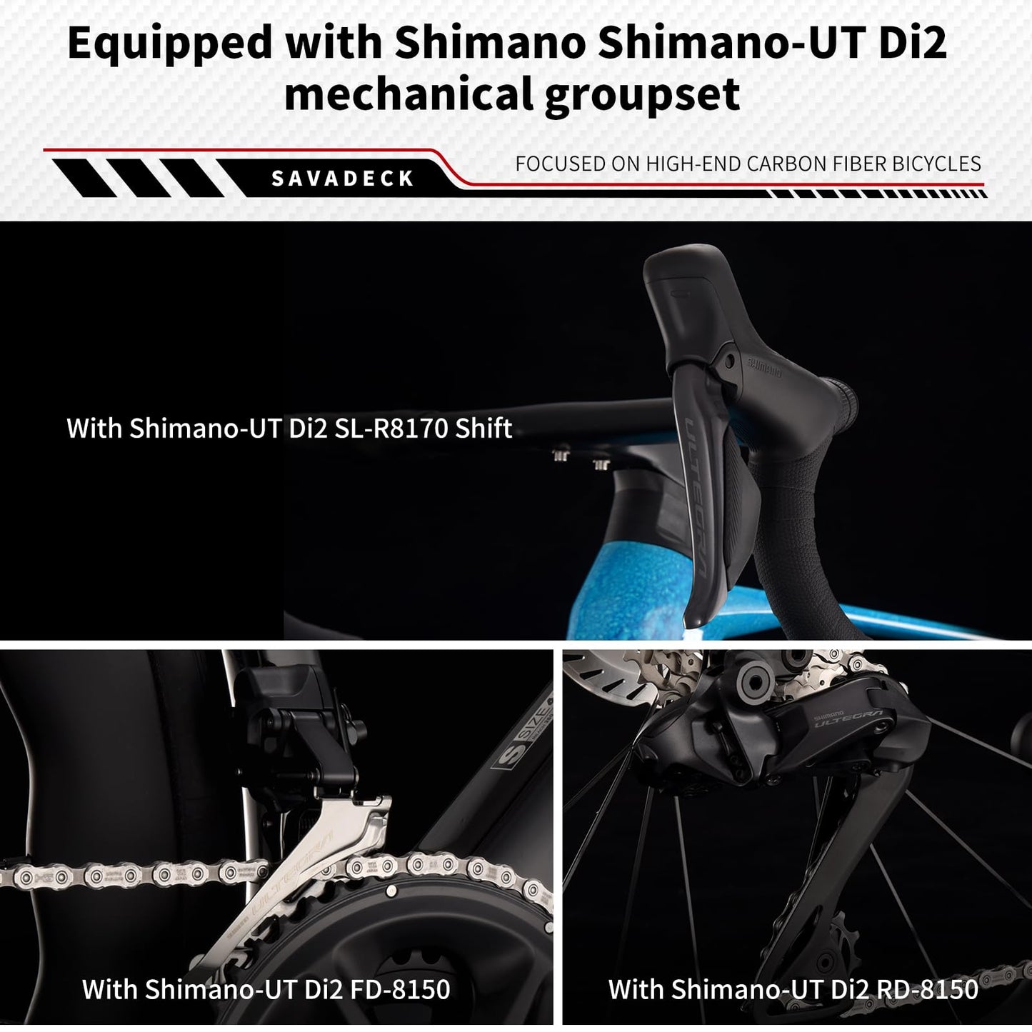 SAVADECK SLR8-Ultegra Full Carbon Road Bike with Shimano 105 R8170 24S Set for Adults, (Wave Pattern(W45), Green, 45cm)