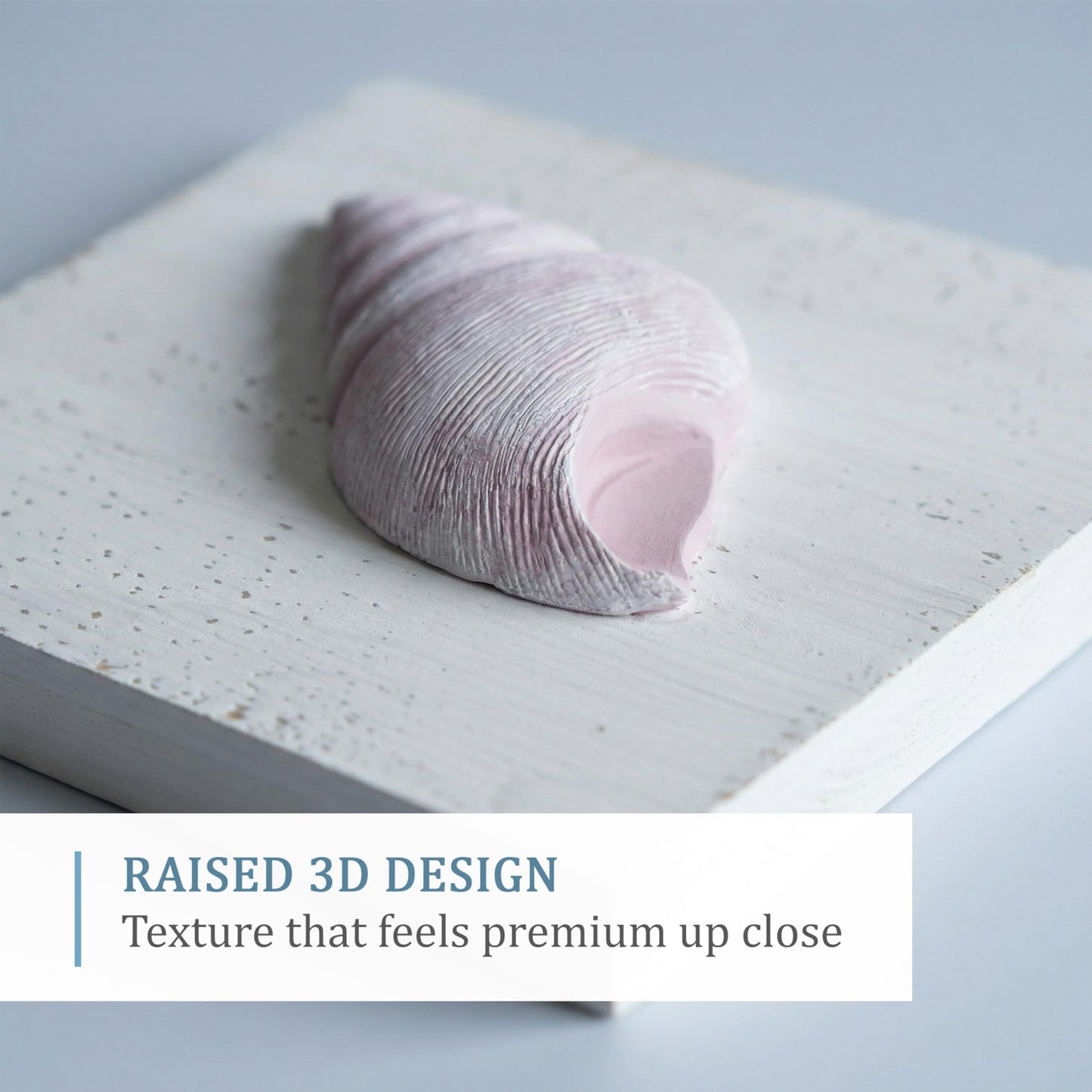 TideAndTales Beach Decor Seashell Wall Art - (Set of 4) Textured 3D Shells and Starfish Decorations for Home or Beach House, Rustic Ocean Theme Coastal Bedroom or Bathroom Wall Decor 6" x 6"