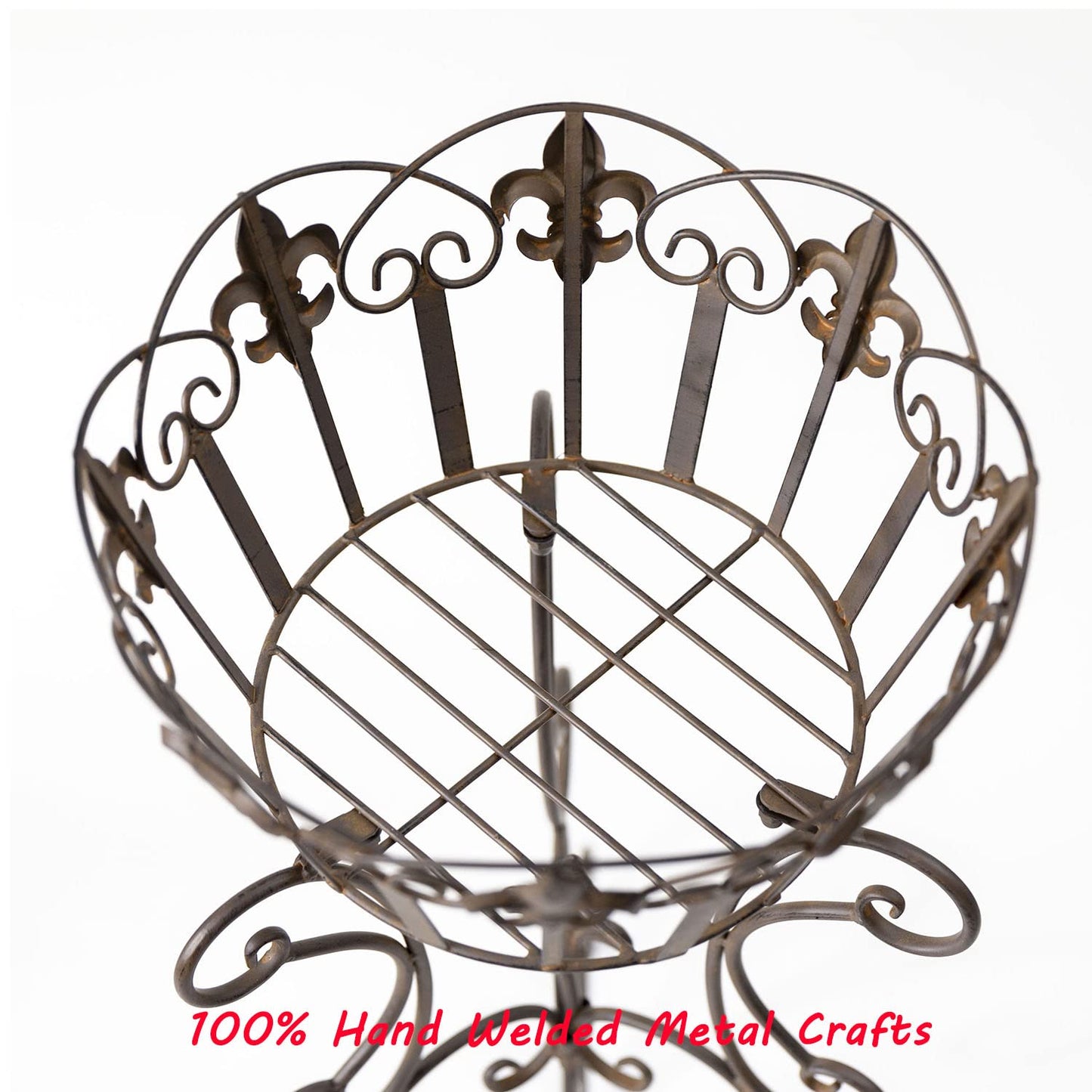 TICKCACY 2 Pack Metal Tall Plant Stands, 25 Inch Wrought Iron Plant Stand, Heavy Duty Pot Stand Pedestal Holders, Unique Decorative Potted Planter Display Rack for Indoor Outdoor Garden Patio Lawn