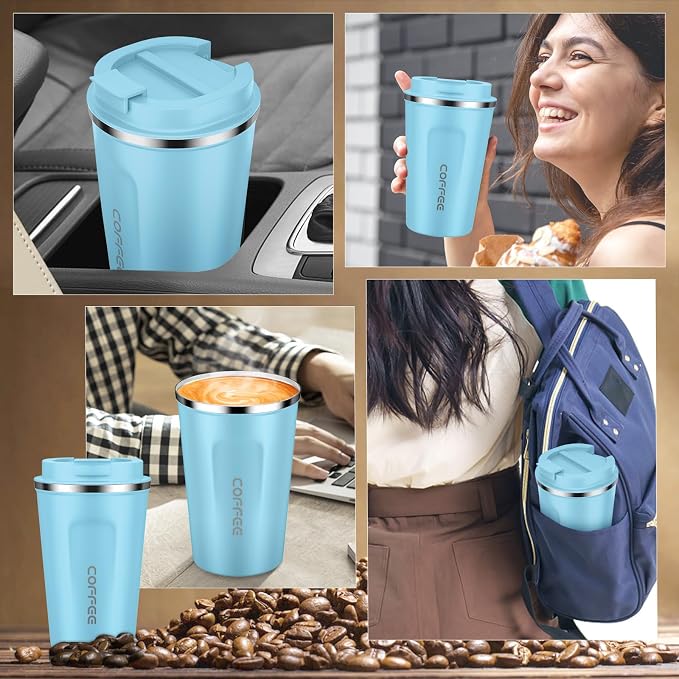 CS COSDDI 12 oz Stainless Steel Vacuum Insulated Tumbler - Coffee Travel Mug Spill Proof with Lid - Coffee Cups for Keep Hot/Ice Coffee,Tea and Beer